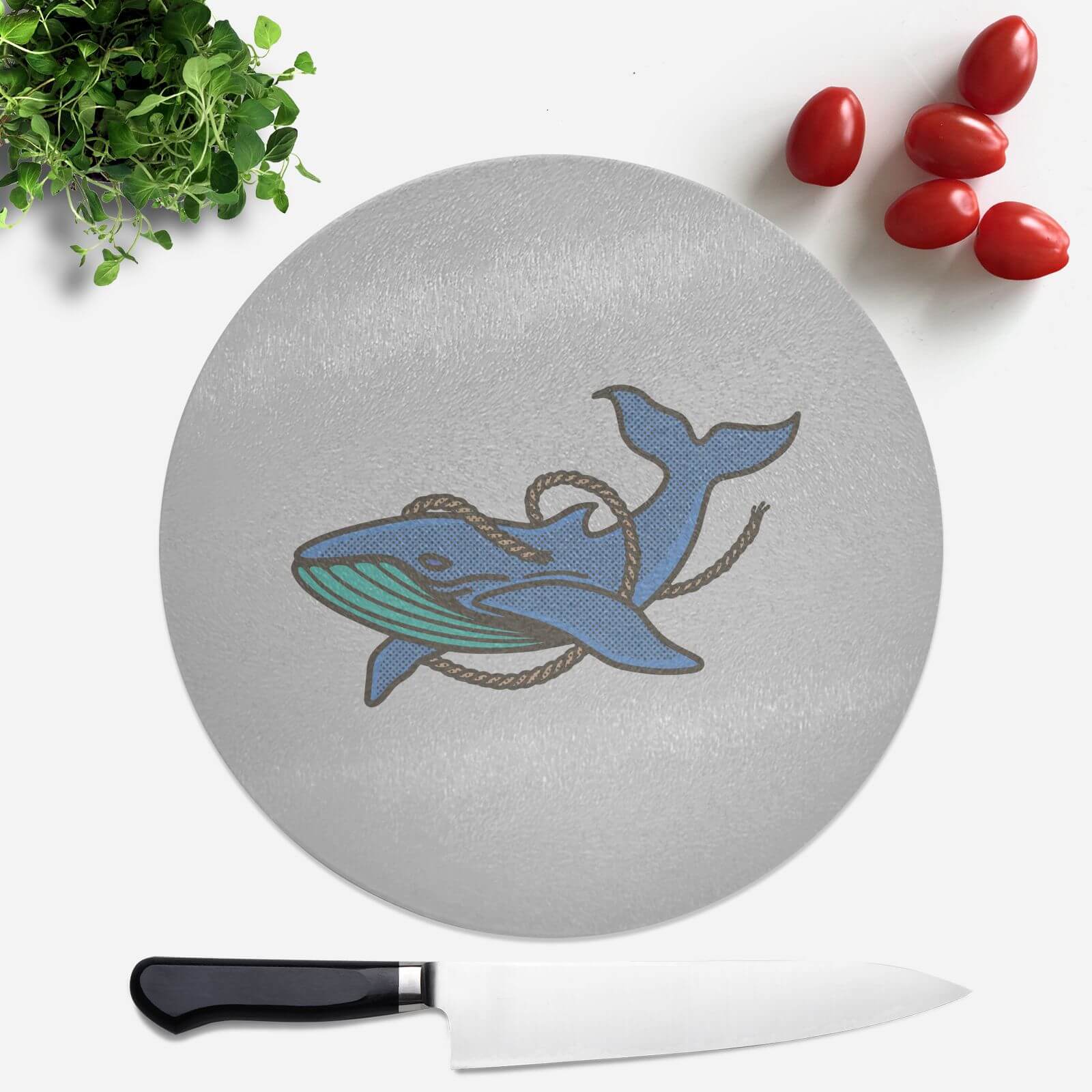 Sea Blue Whale Round Chopping Board