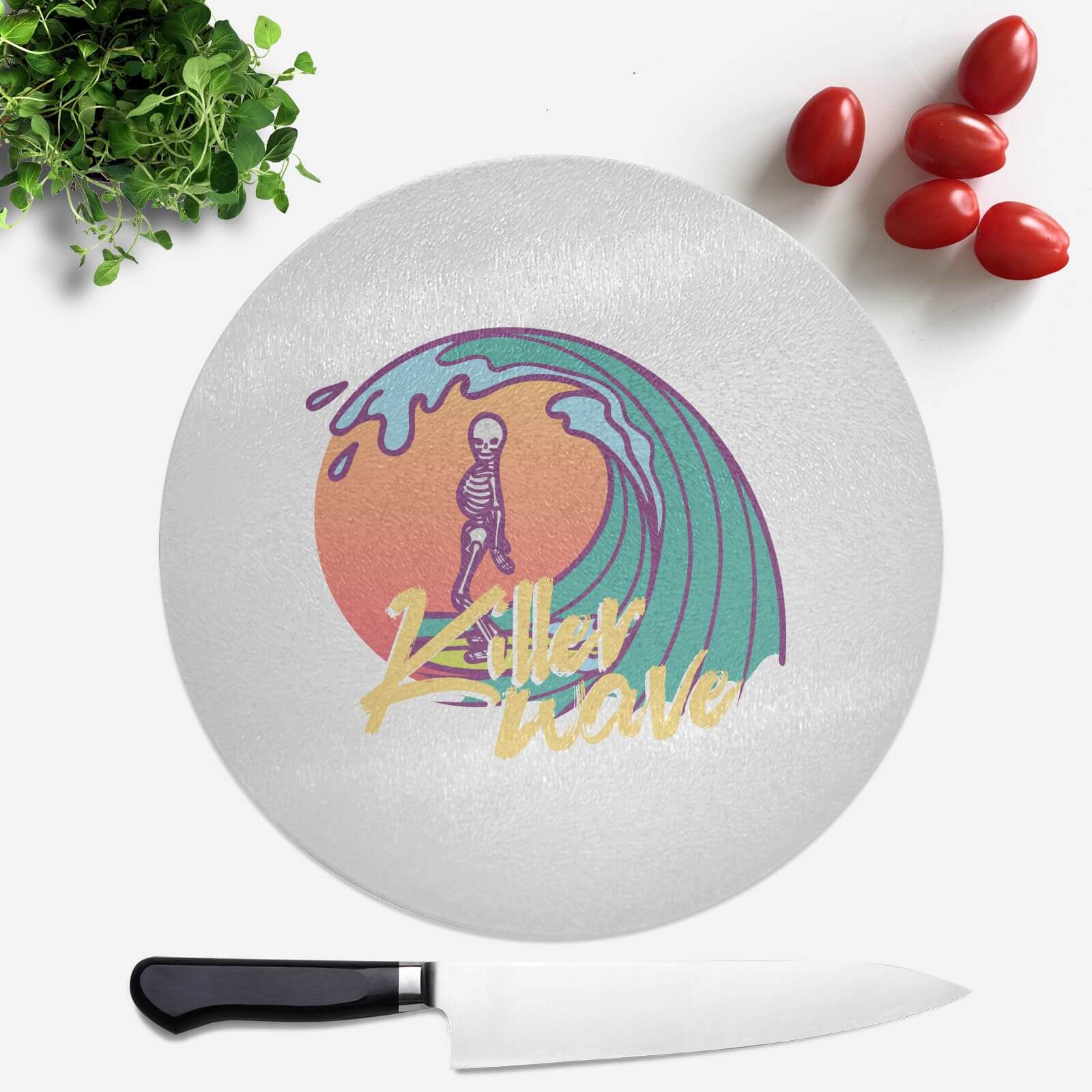 Killer Wave Dude Round Chopping Board