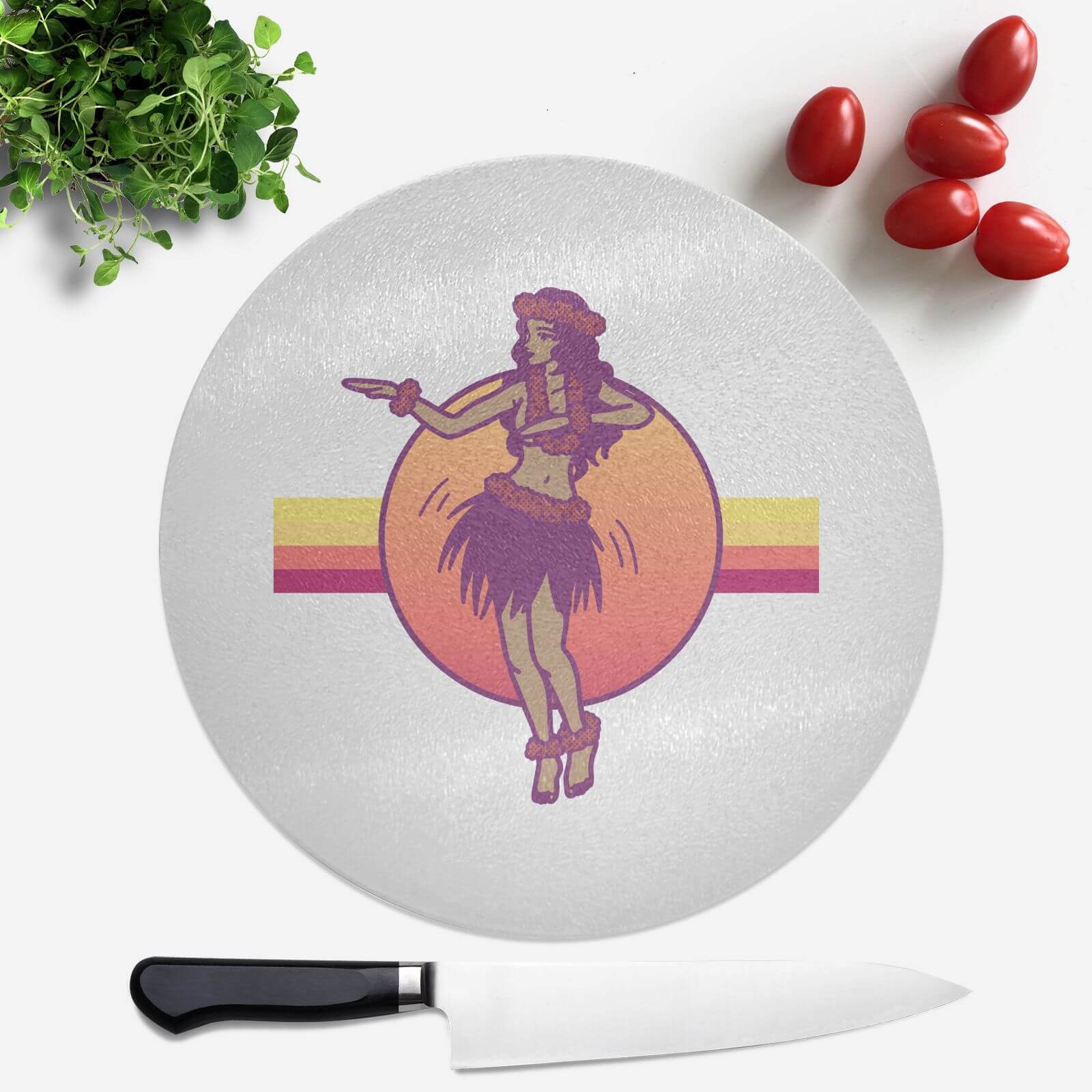 Hula Dance Round Chopping Board