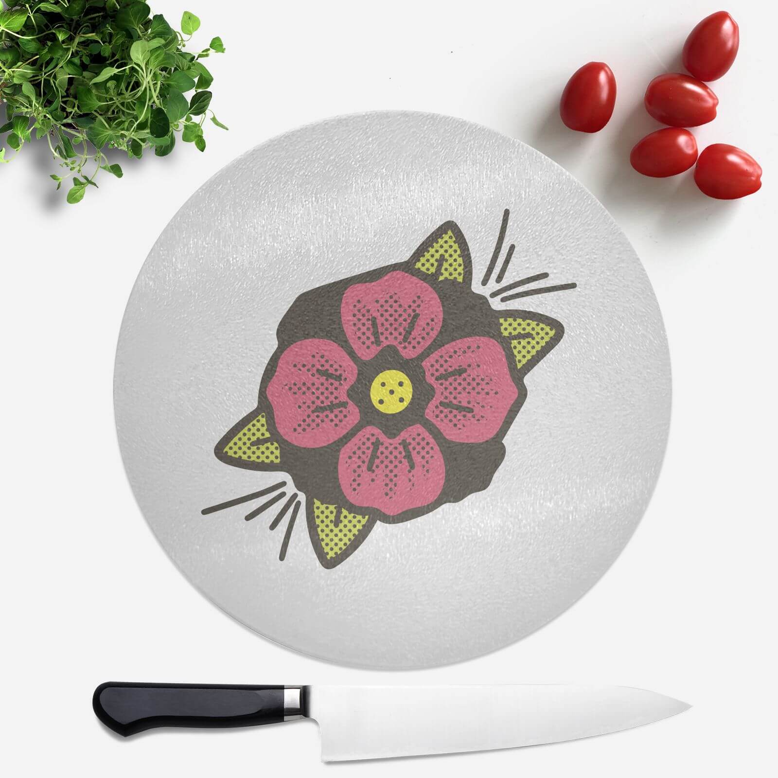Summer Flower Round Chopping Board