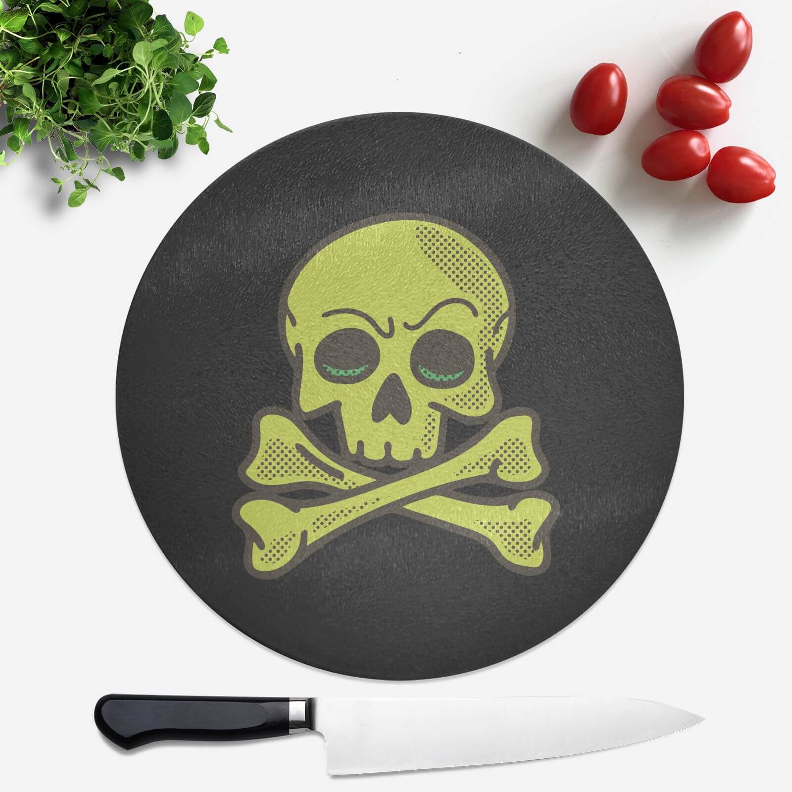Skater Skull Round Chopping Board