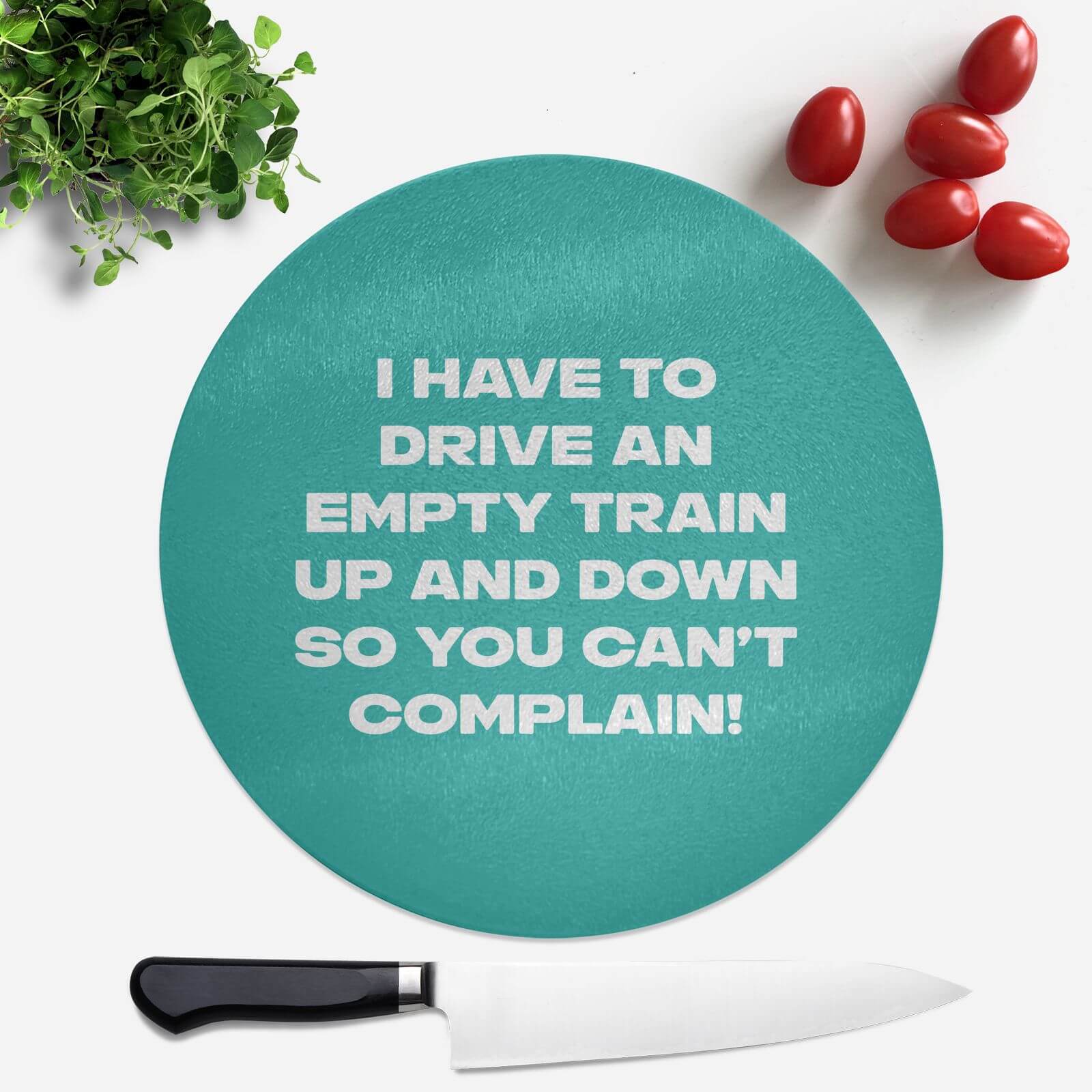 Driving Empty Trains Round Chopping Board