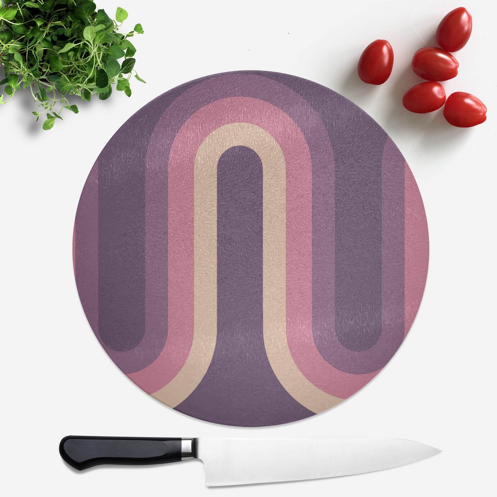 Purple Groove Round Chopping Board