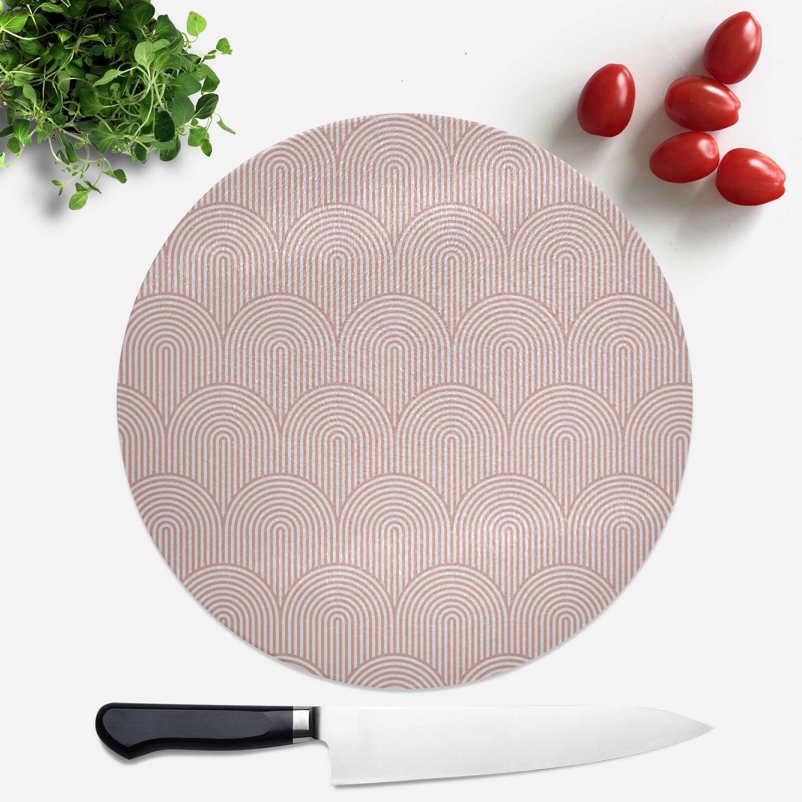 Trippy Rainbow Pink Round Chopping Board