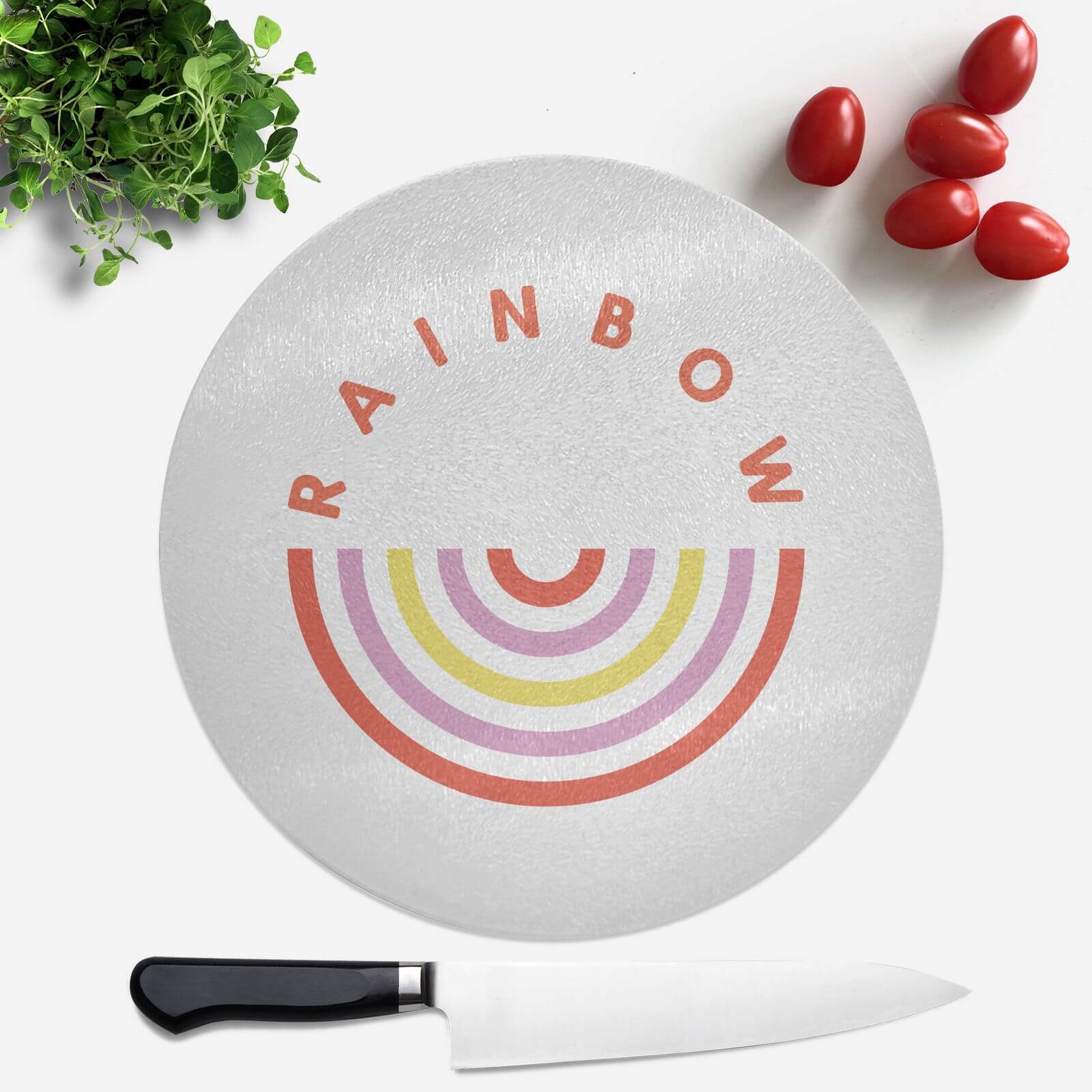 Upside Down Rainbow Round Chopping Board