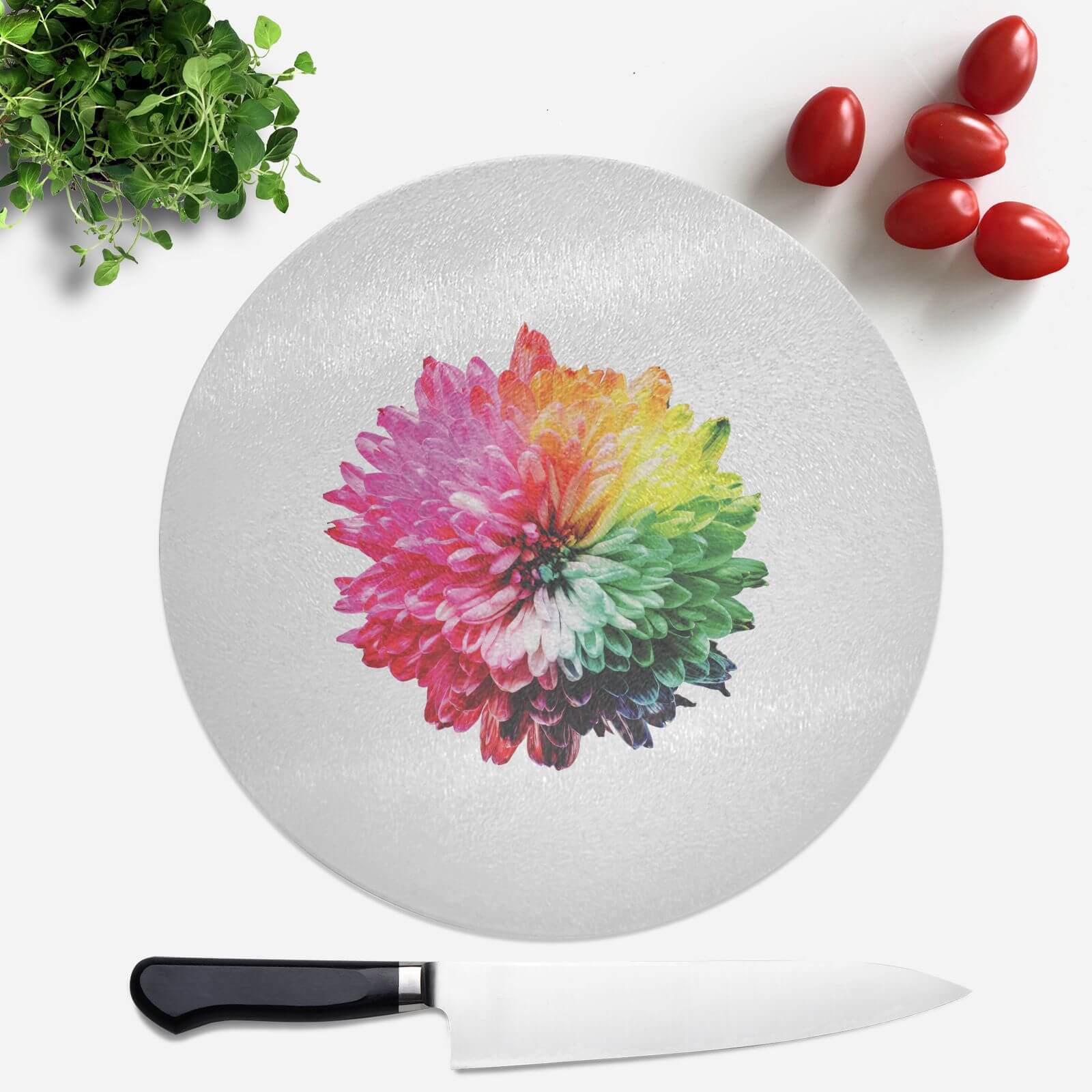 Fluro Flower Round Chopping Board