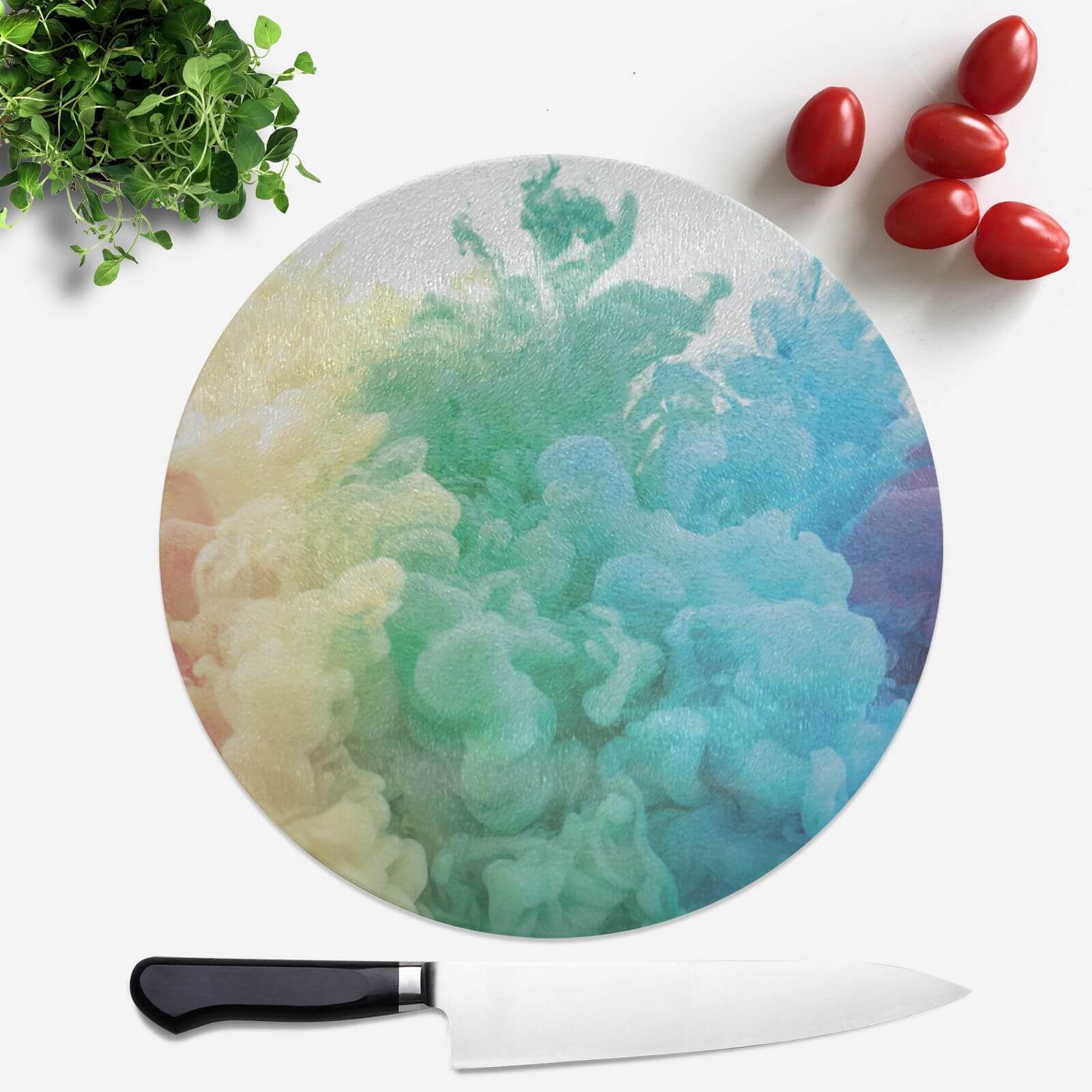 Rainbow Smoke Round Chopping Board