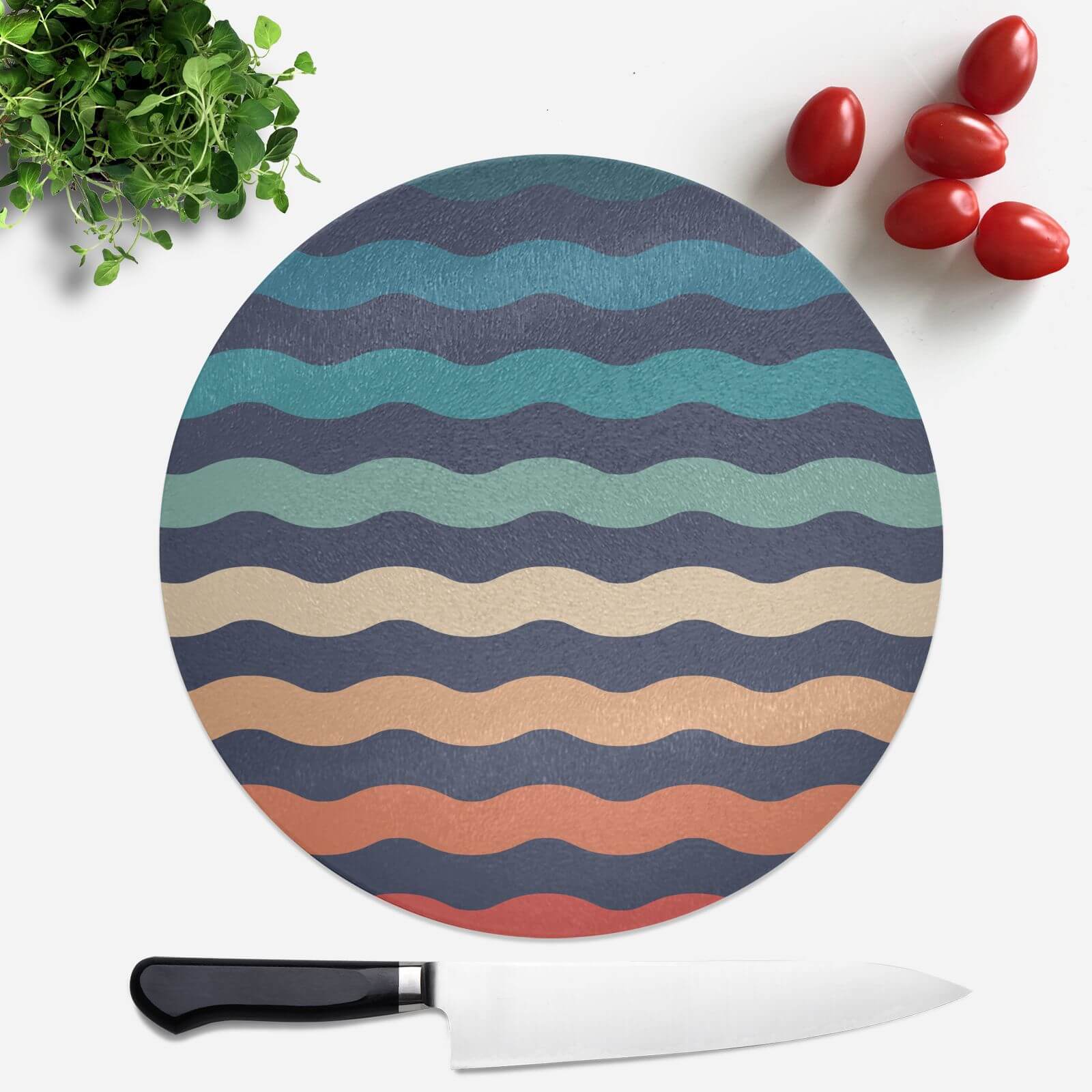Rainbow Wave Round Chopping Board