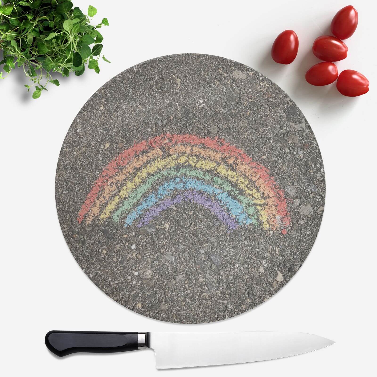 Chalk Rainbow Round Chopping Board