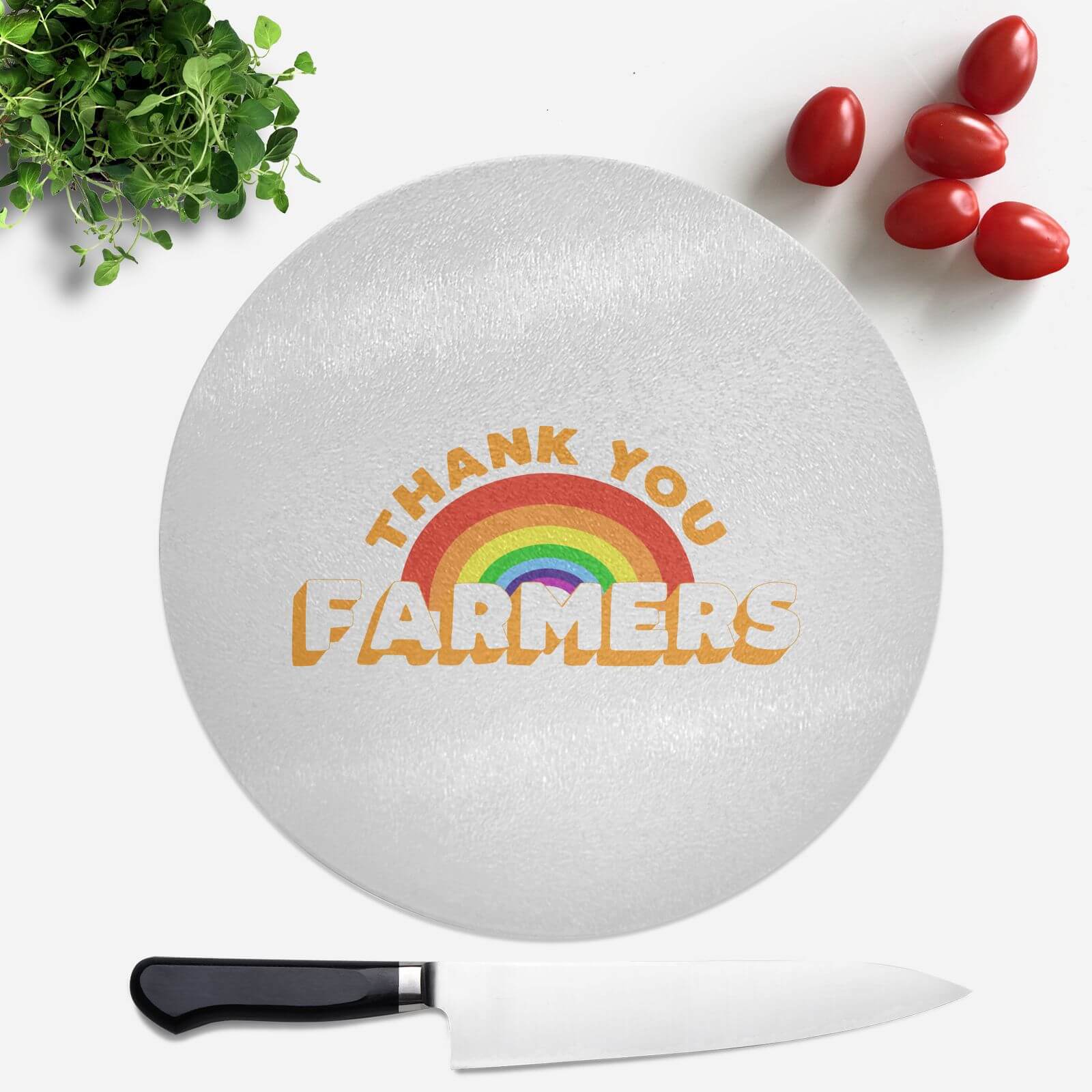 Thank You Farmers Round Chopping Board
