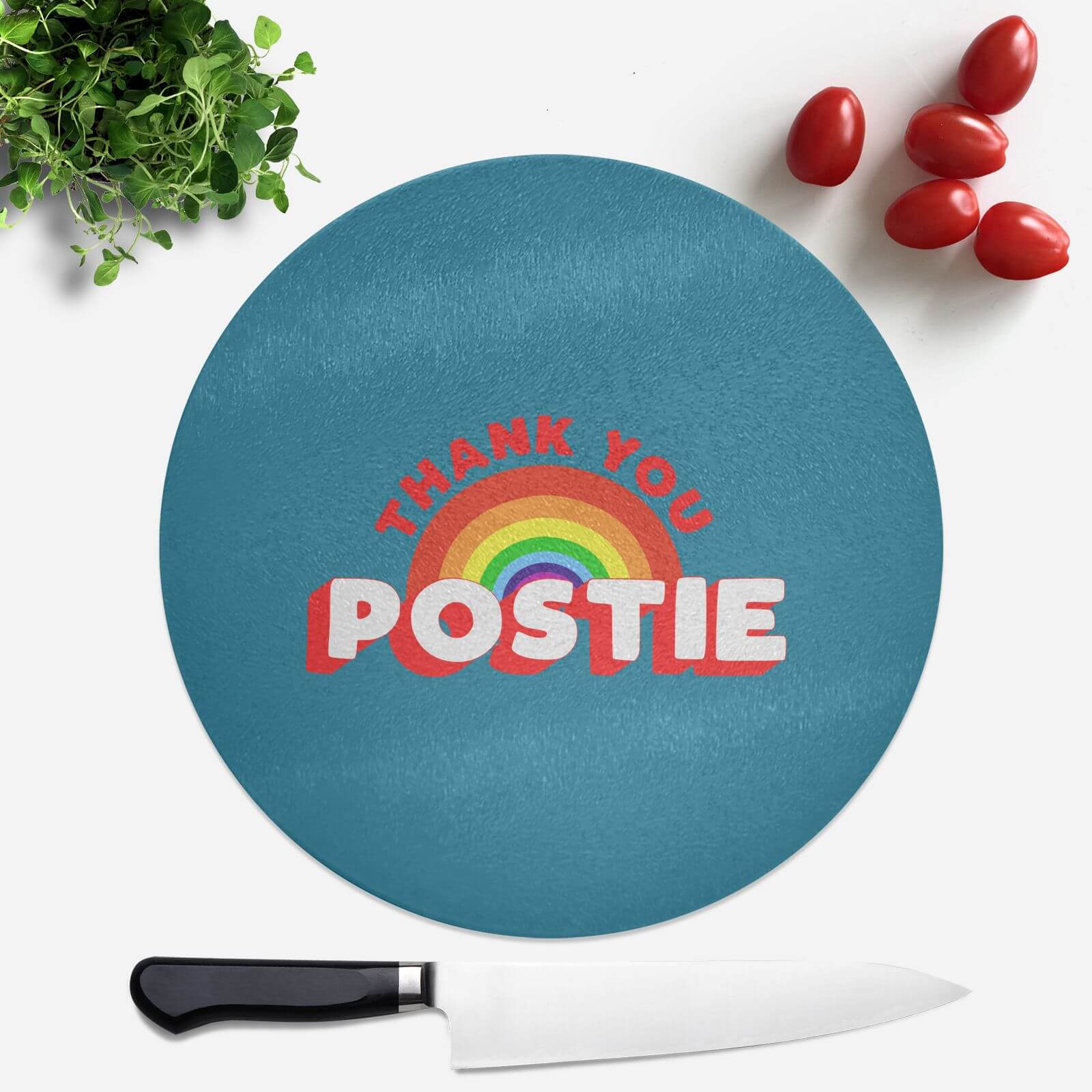 Thank You Postie Round Chopping Board