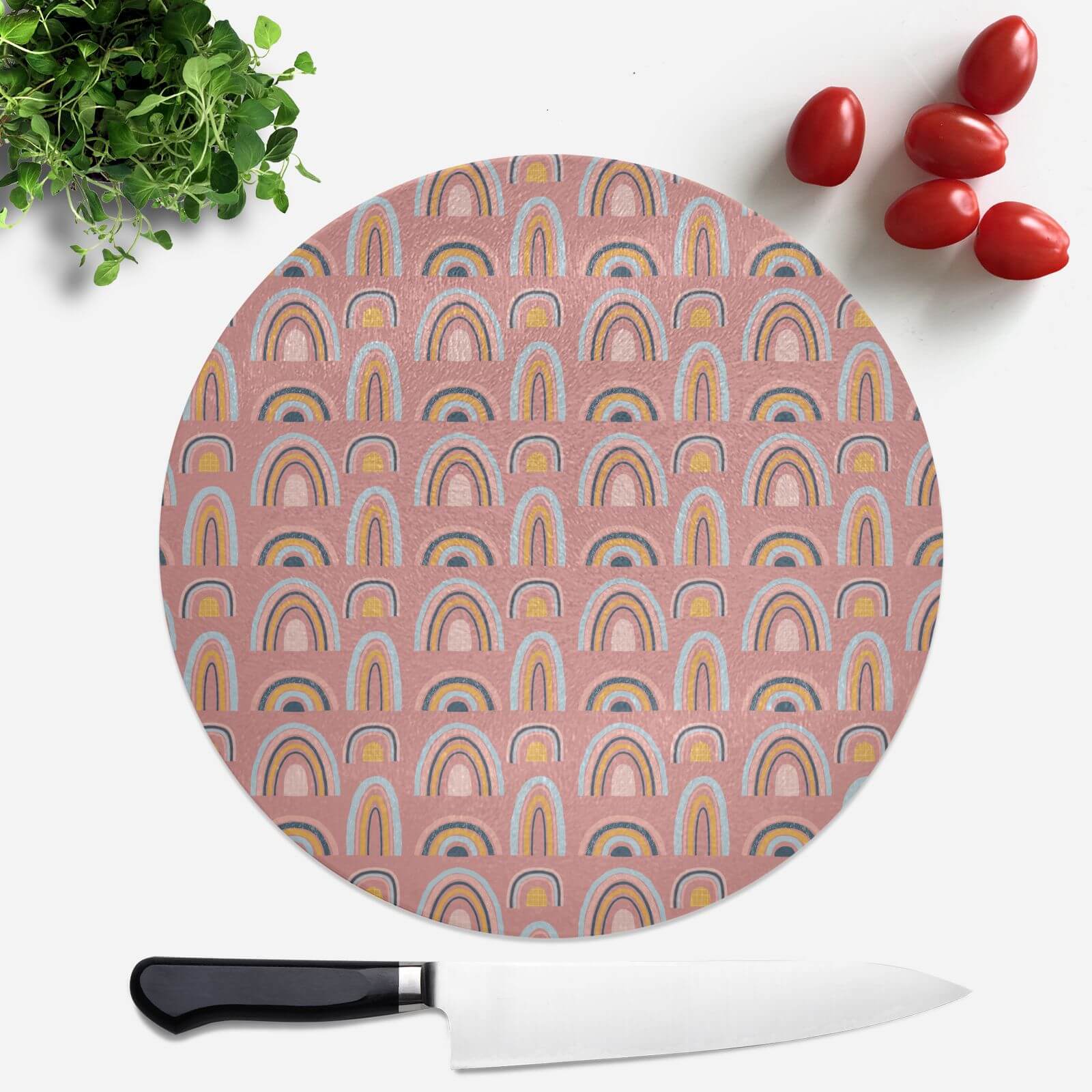 Rainbow Pink Round Chopping Board