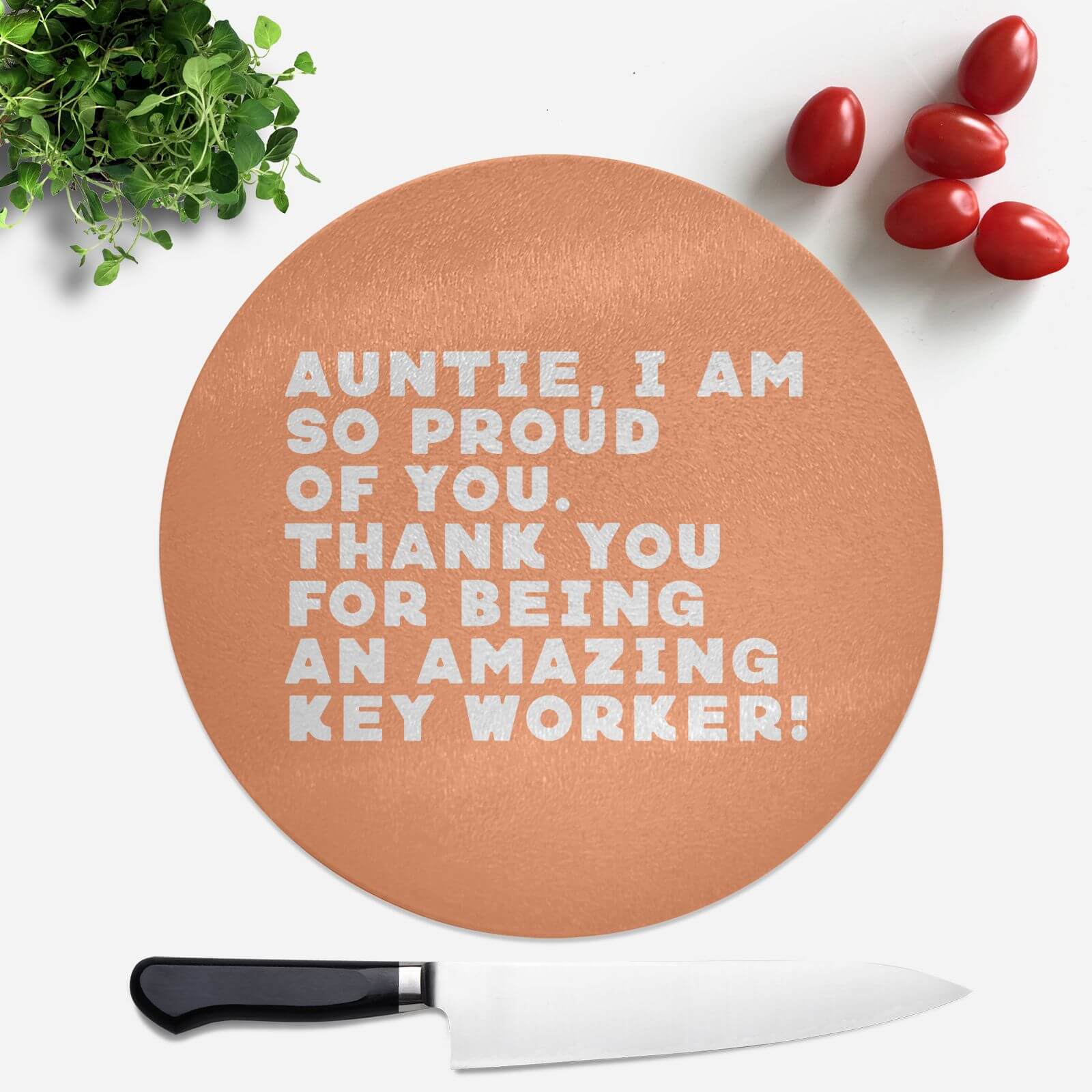 Auntie, I Am So Proud Of You. Round Chopping Board