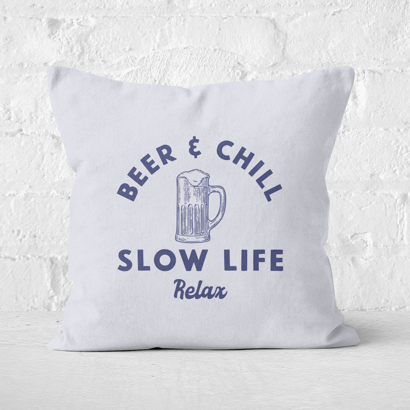 Beer And Chill Square Cushion - 60x60cm - Soft Touch