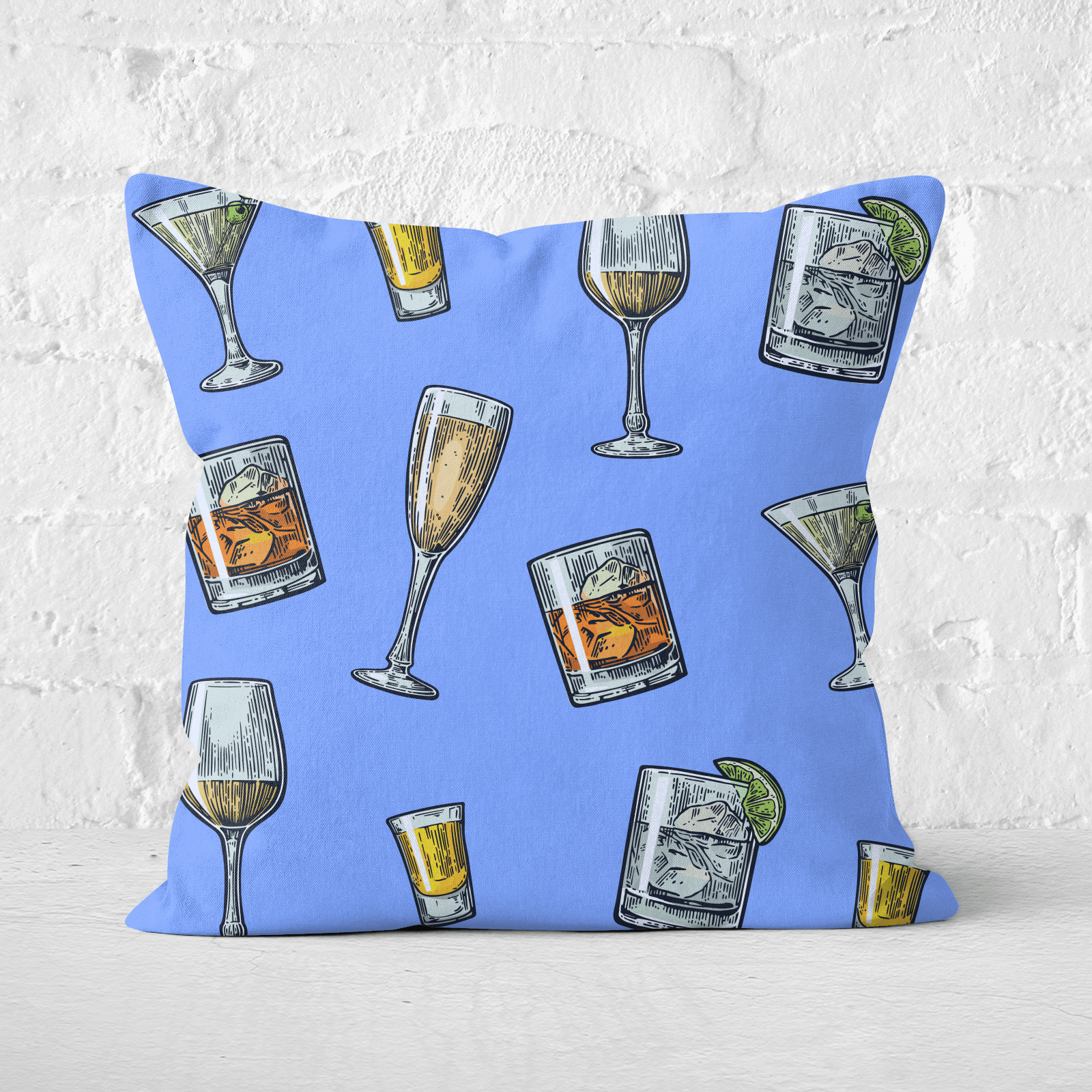 Mixed Drinks Square Cushion - 60x60cm - Soft Touch
