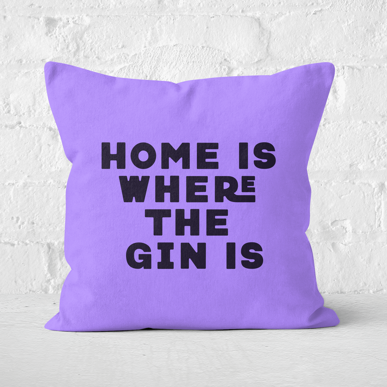 Home Is Where The Gin Is Square Cushion - 60x60cm - Soft Touch