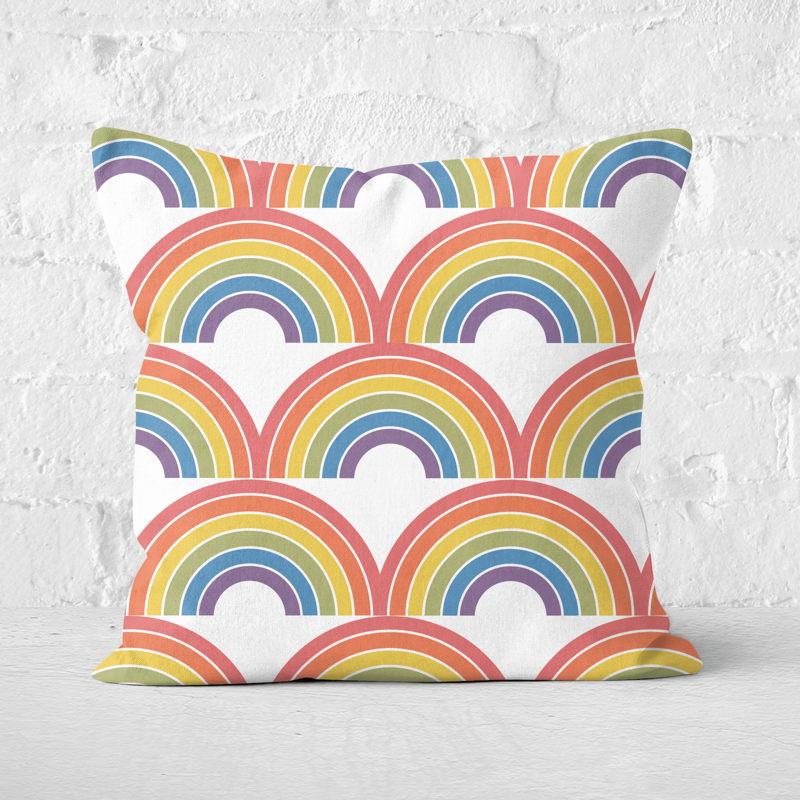 Rainbows Square Cushion - 60x60cm - Soft Touch