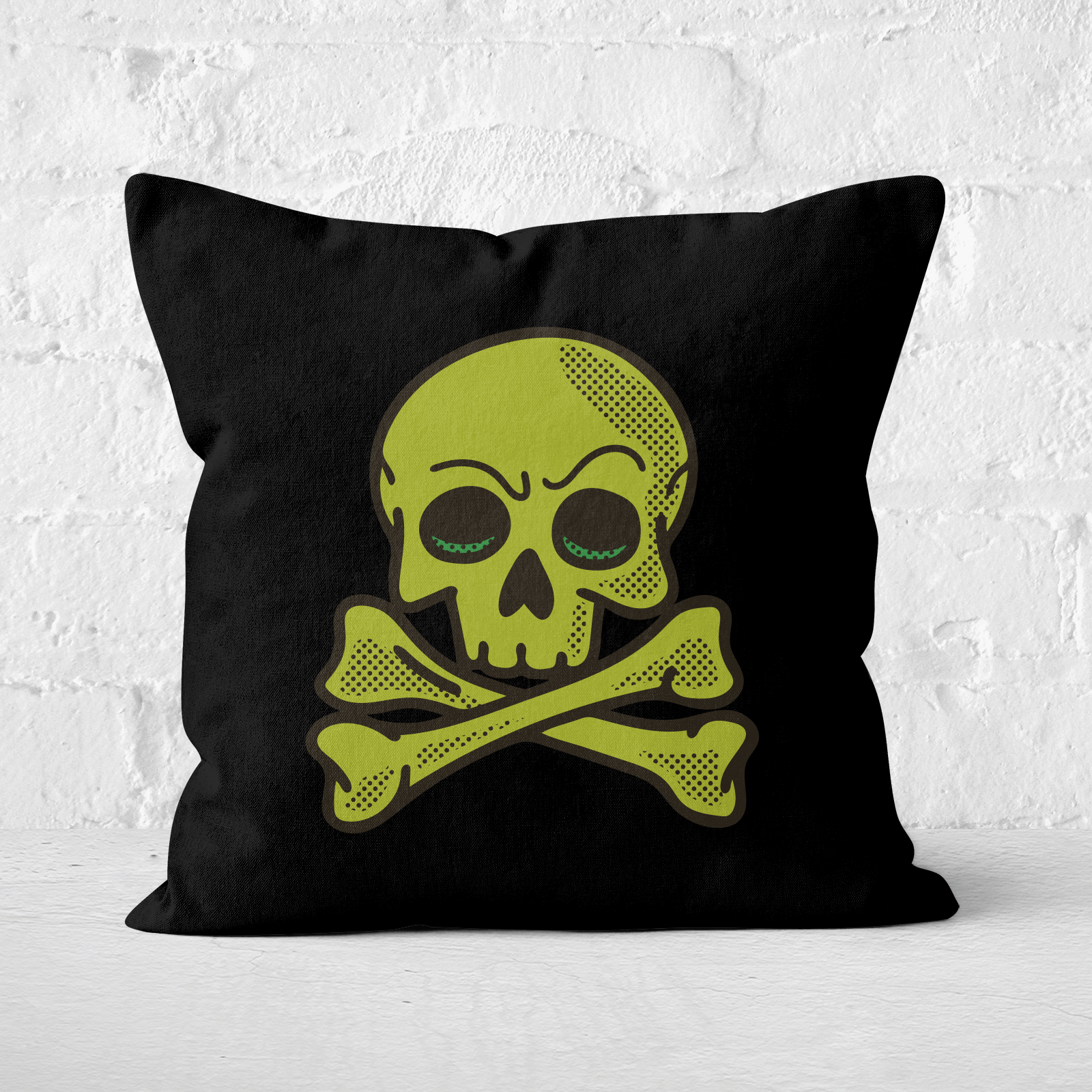 Skater Skull Square Cushion - 60x60cm - Soft Touch