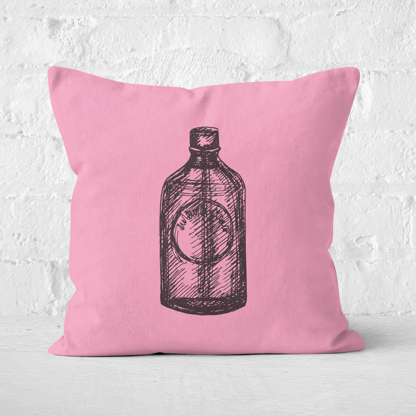 Spirit Bottle Square Cushion - 60x60cm - Soft Touch