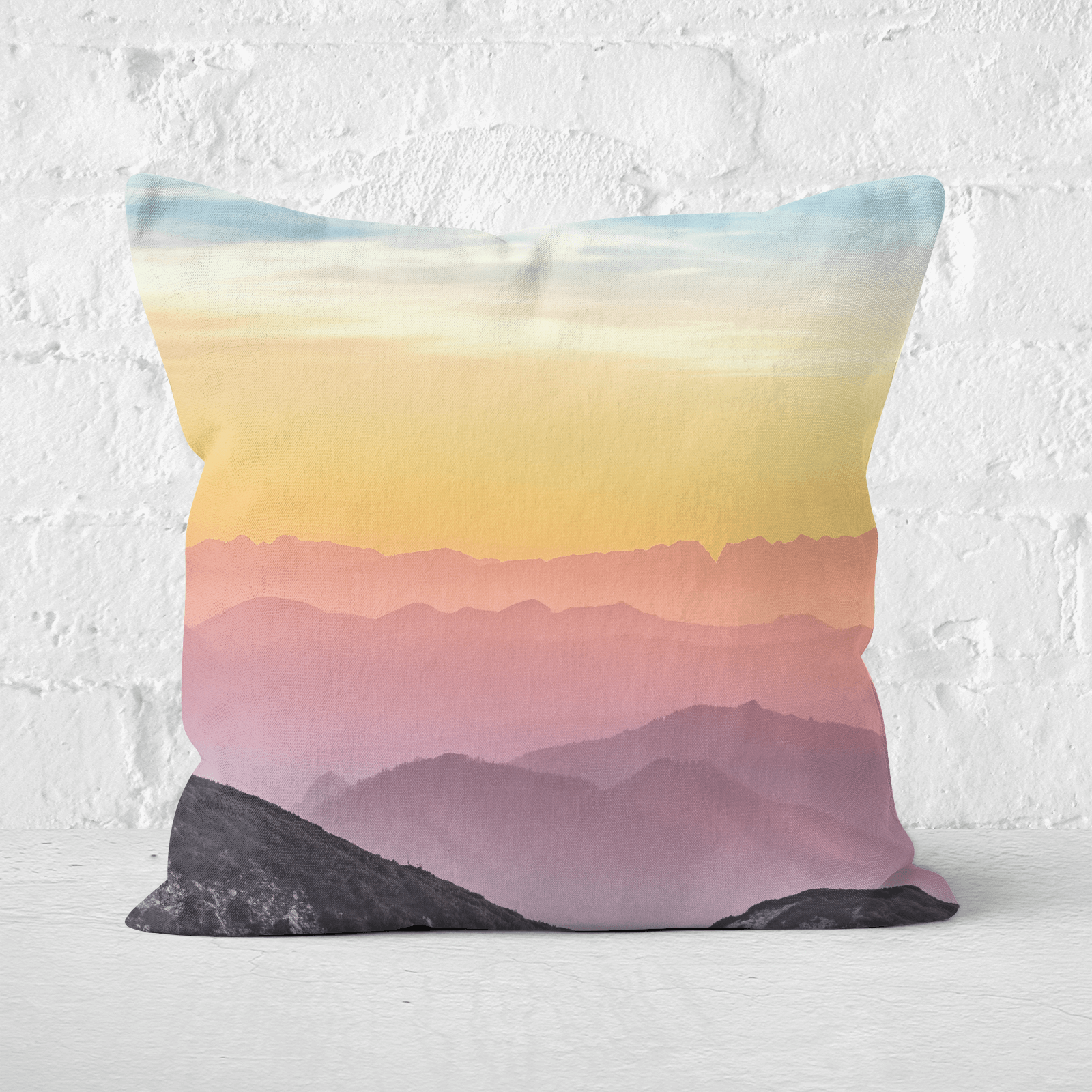 Rainbow Horizon Square Cushion - 60x60cm - Soft Touch