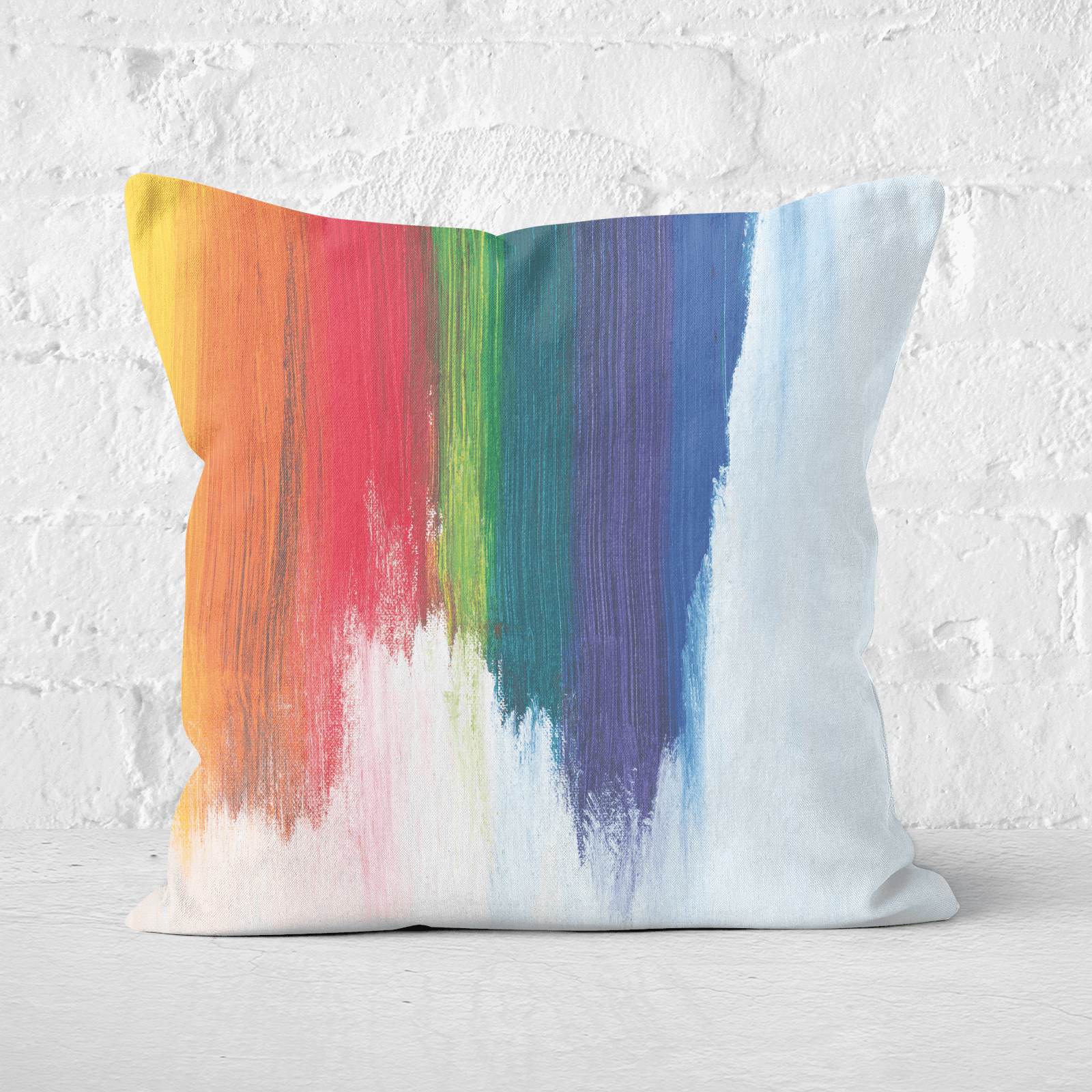 Rainbow Smudge Square Cushion - 60x60cm - Soft Touch