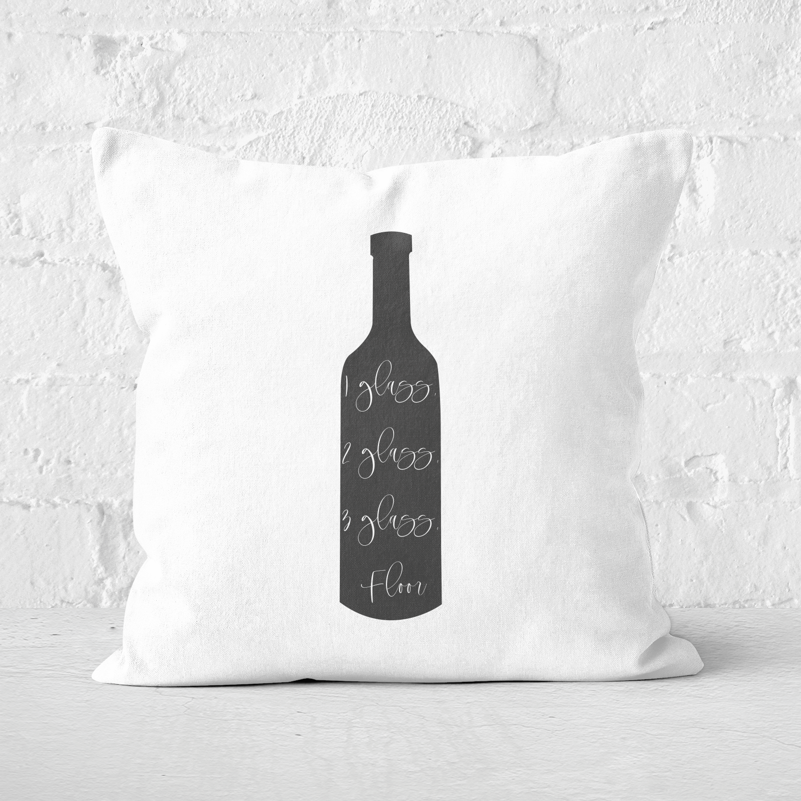 1 Glass, 2 Glass, 3 Glass, Floor. Square Cushion - 50x50cm - Soft Touch