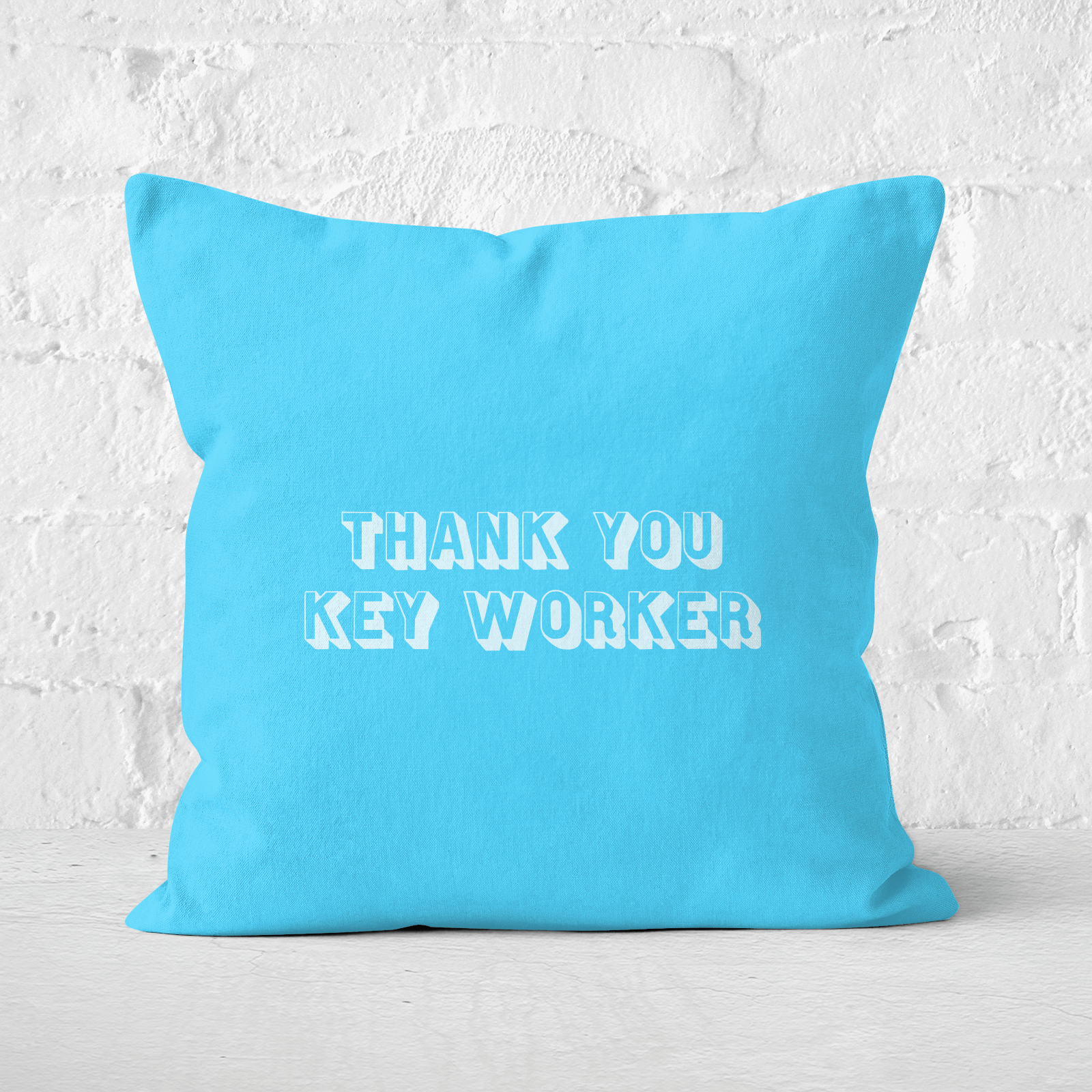 Thank You Key Worker Square Cushion - 60x60cm - Soft Touch