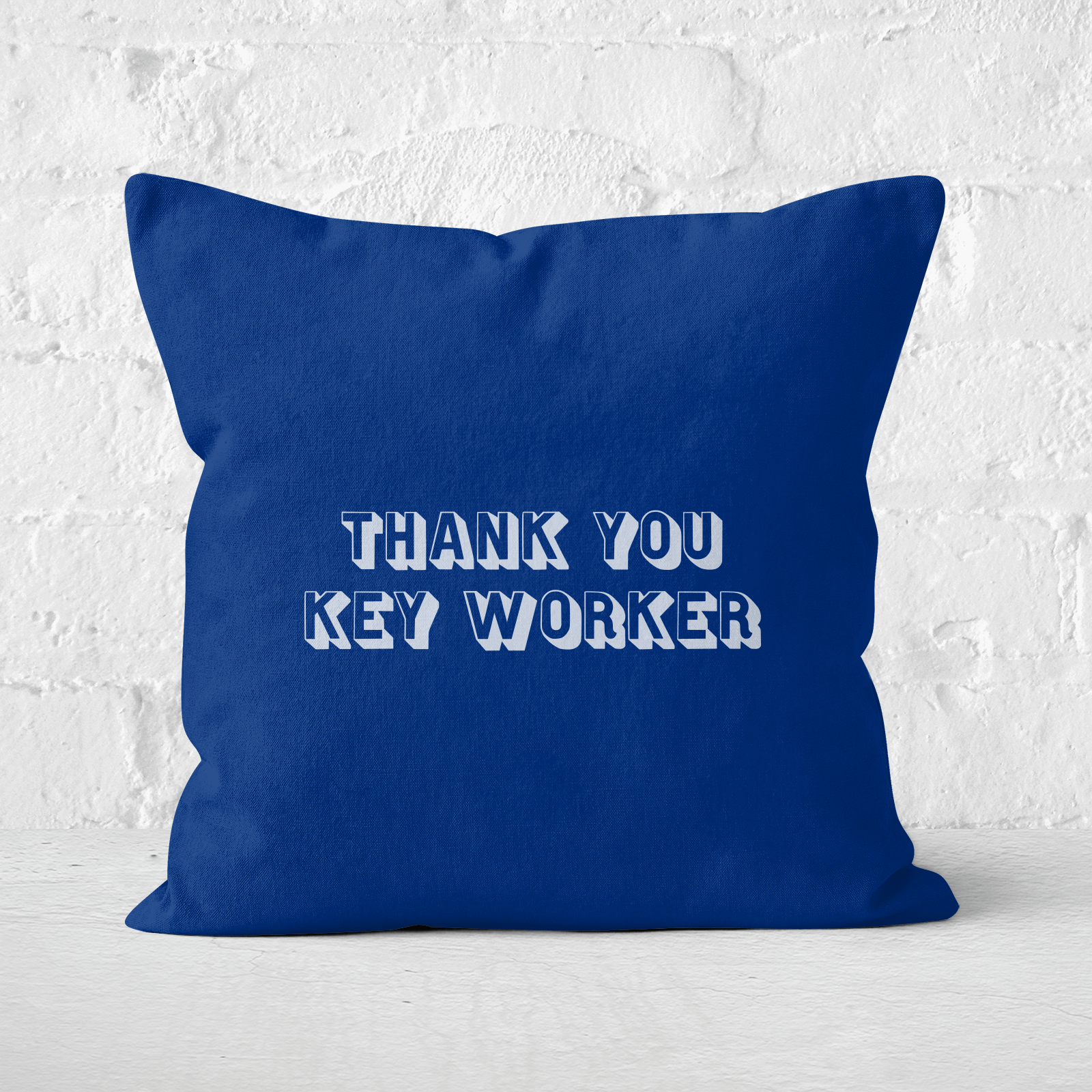 Thank You Key Worker Square Cushion - 60x60cm - Soft Touch