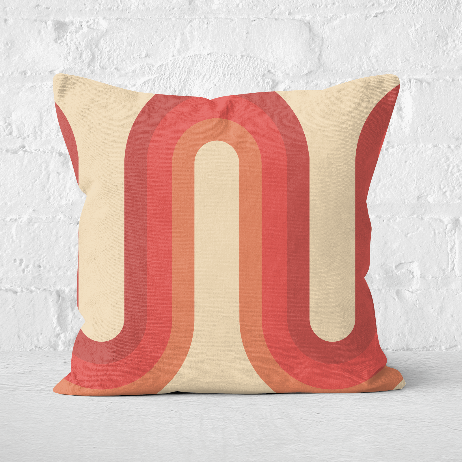 Red Groove Square Cushion - 60x60cm - Soft Touch