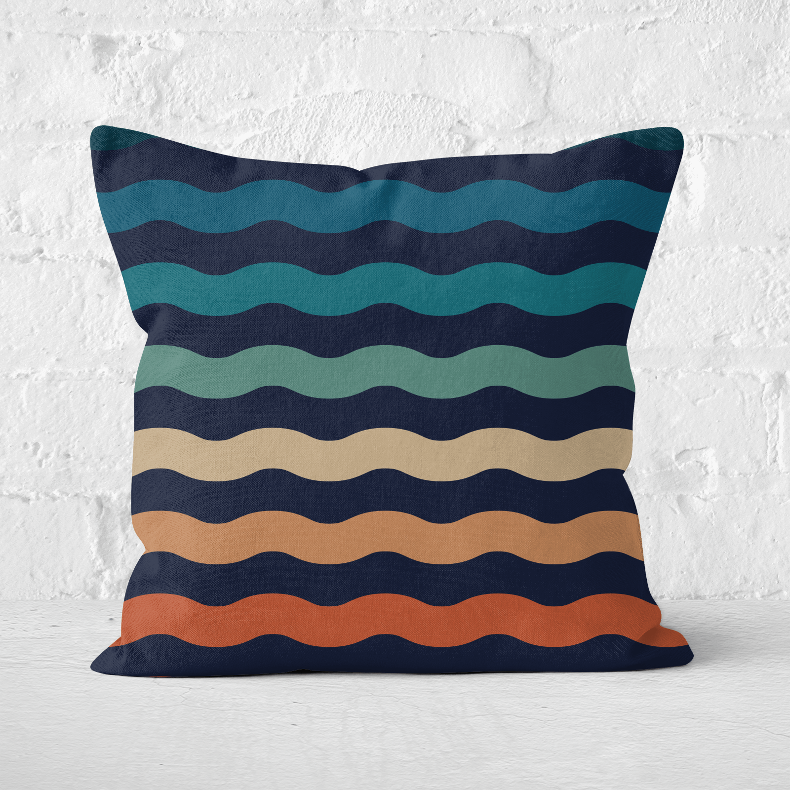 Rainbow Wave Square Cushion - 60x60cm - Soft Touch
