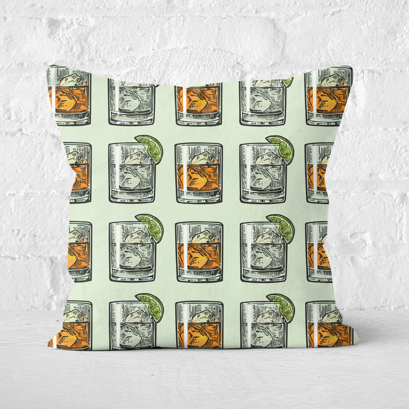 Whisky And Vodka Square Cushion - 60x60cm - Soft Touch