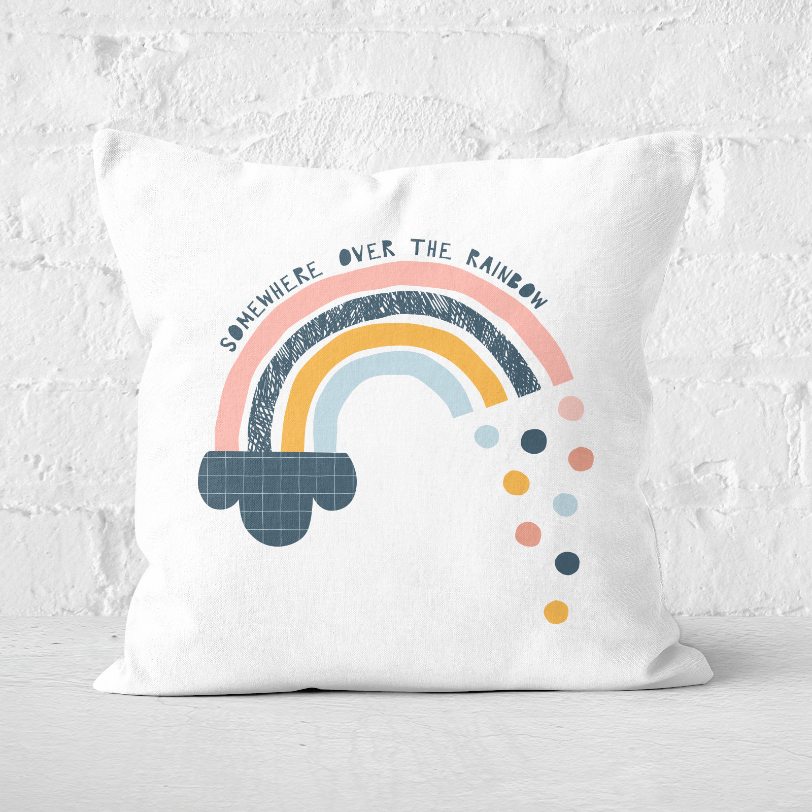 Somewhere Over The Rainbow Square Cushion - 60x60cm - Soft Touch