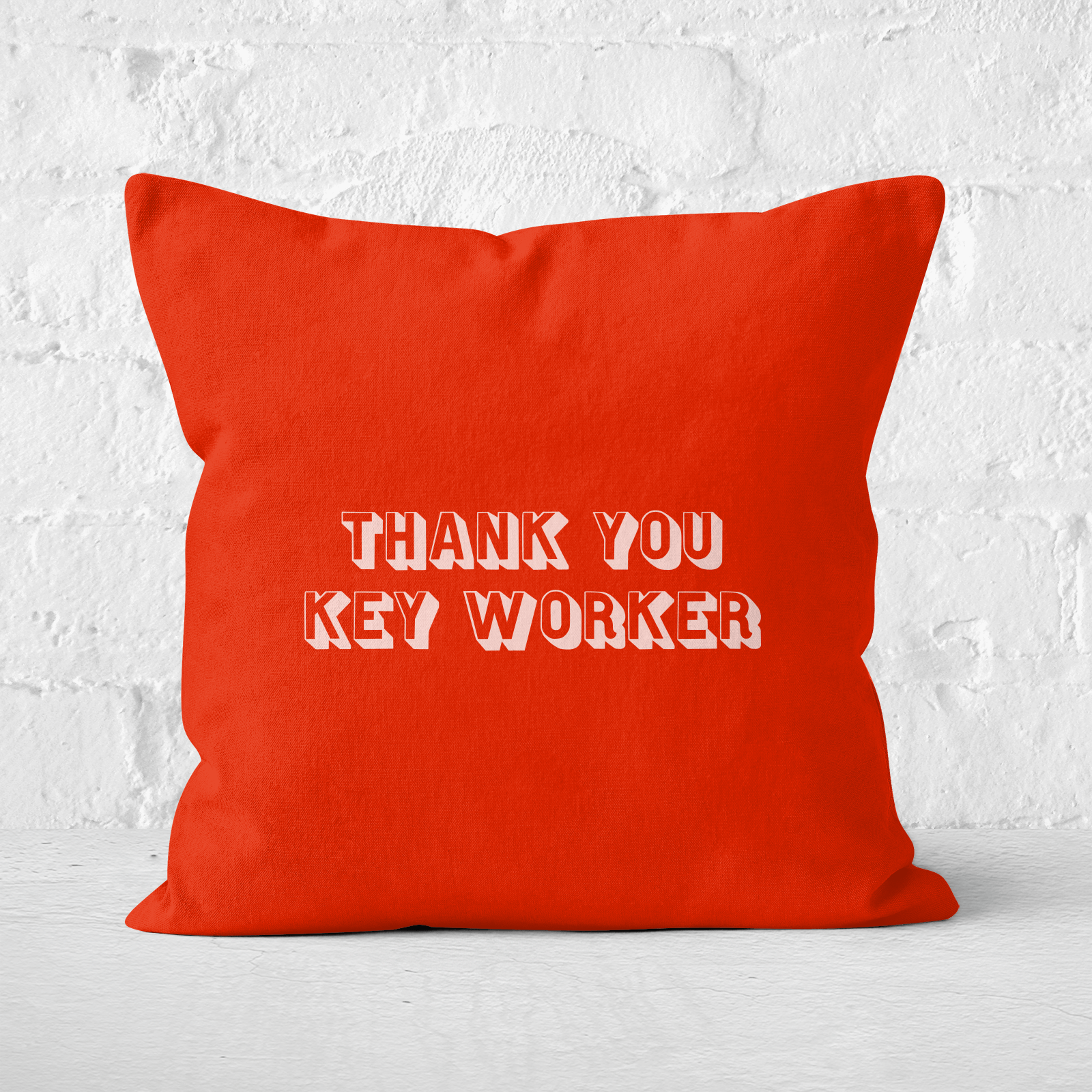 Thank You Key Worker Square Cushion - 60x60cm - Soft Touch
