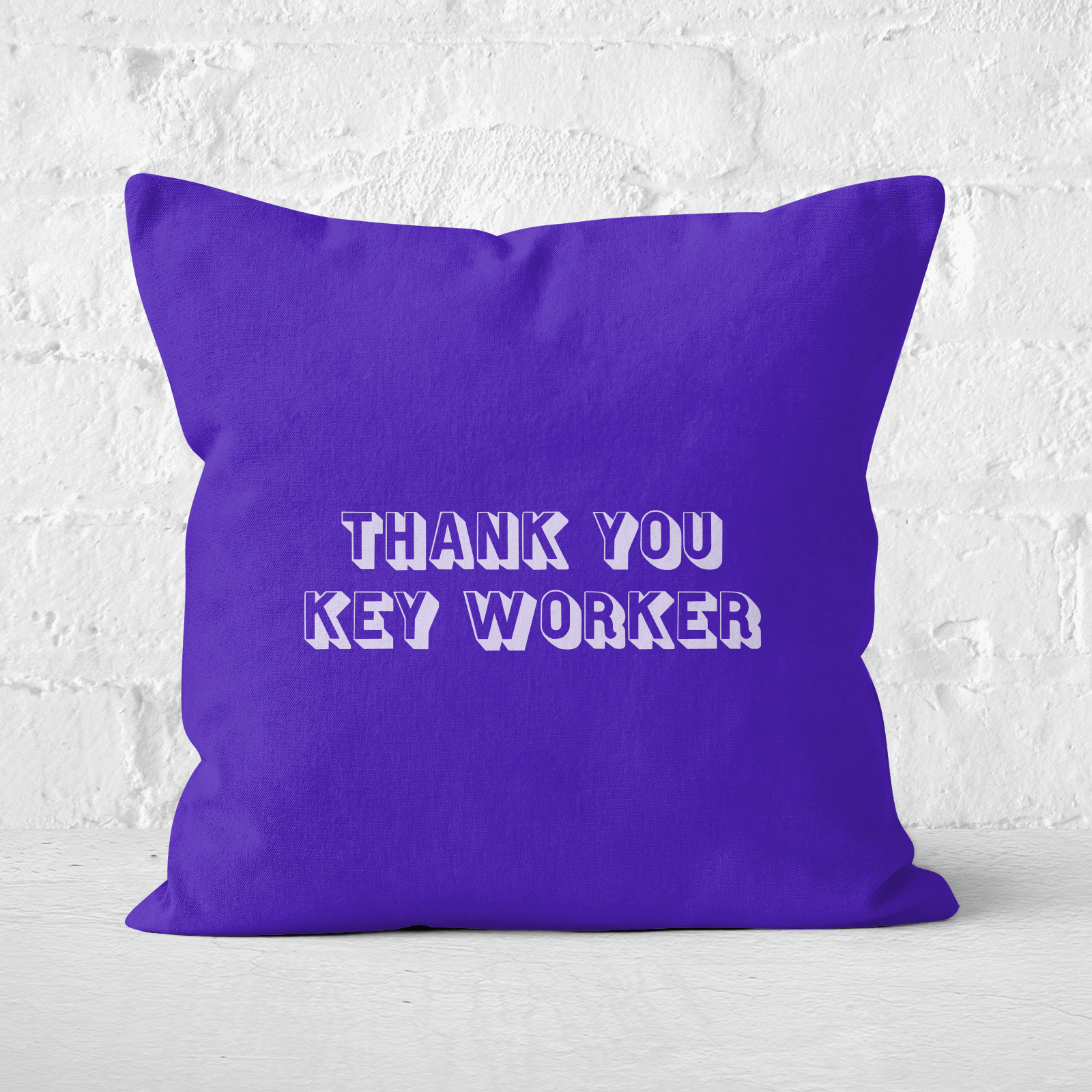 Thank You Key Worker Square Cushion - 60x60cm - Soft Touch