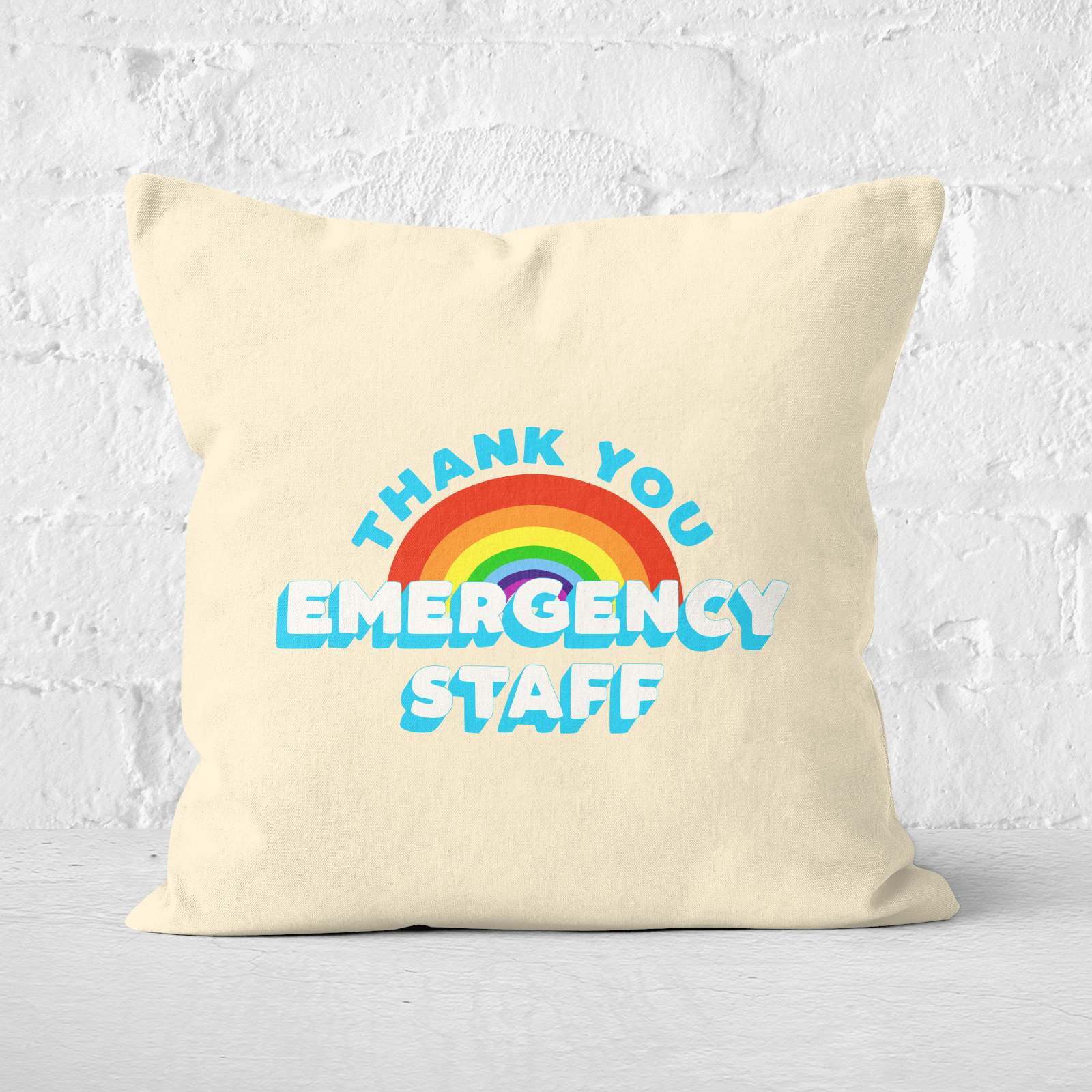 Thank You Emergency Staff Square Cushion - 60x60cm - Soft Touch