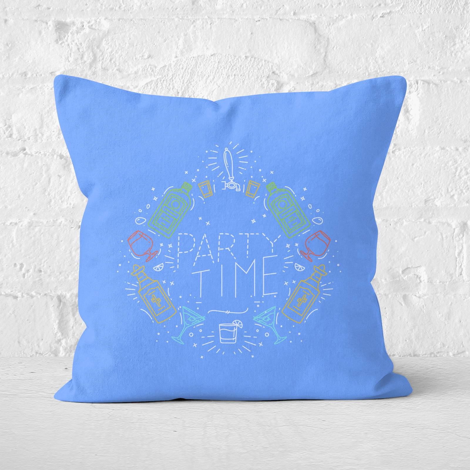 Party Time Square Cushion - 60x60cm - Soft Touch