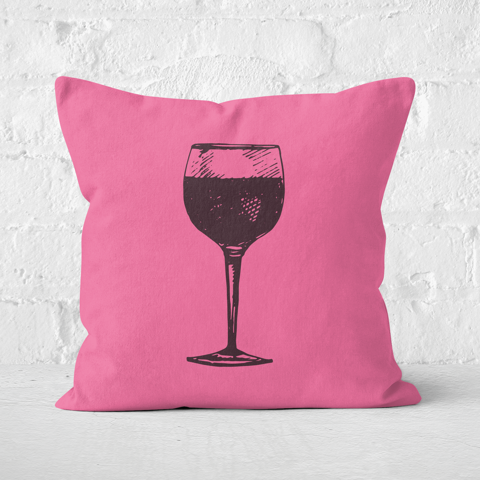 Red Wine Square Cushion - 50x50cm - Soft Touch