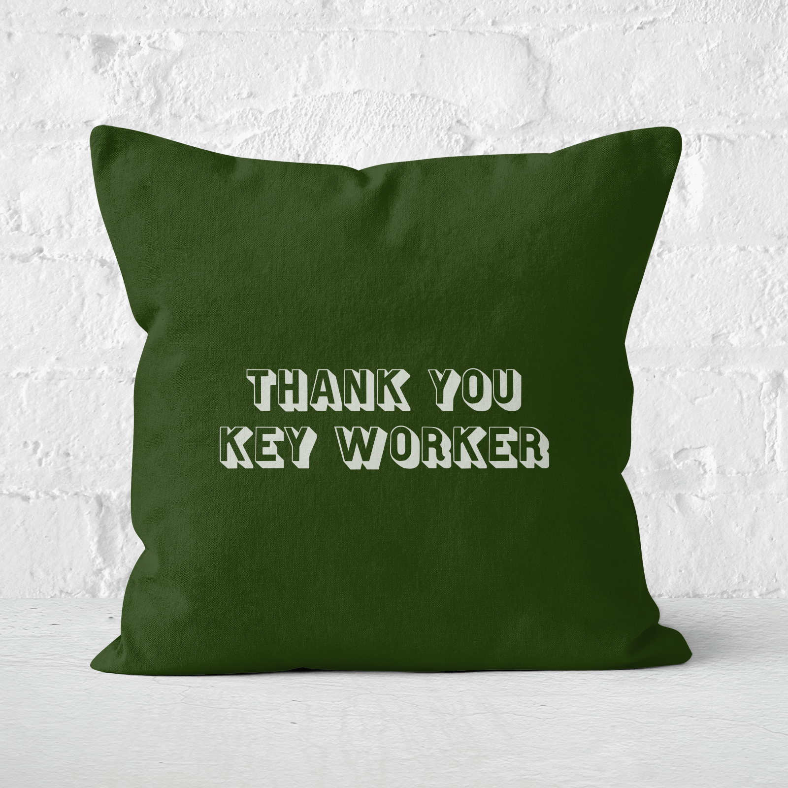 Thank You Key Worker Square Cushion - 60x60cm - Soft Touch