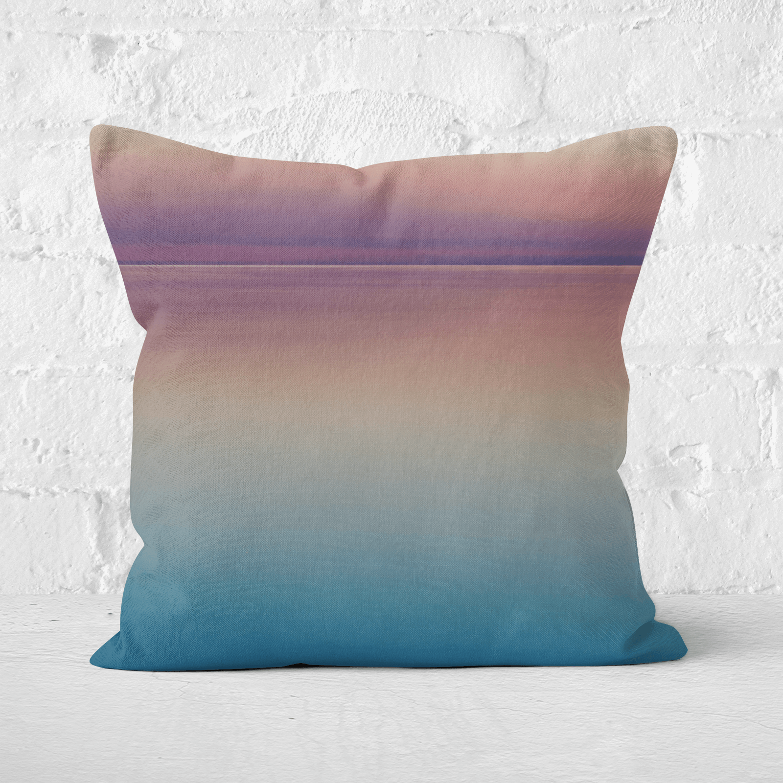 Sunset Blue And Pink Square Cushion - 60x60cm - Soft Touch