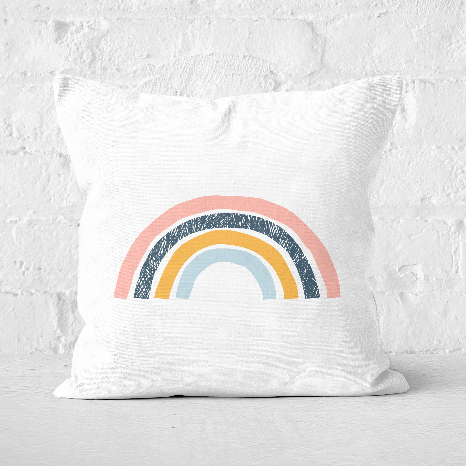 Textured Rainbow Square Cushion - 60x60cm - Soft Touch