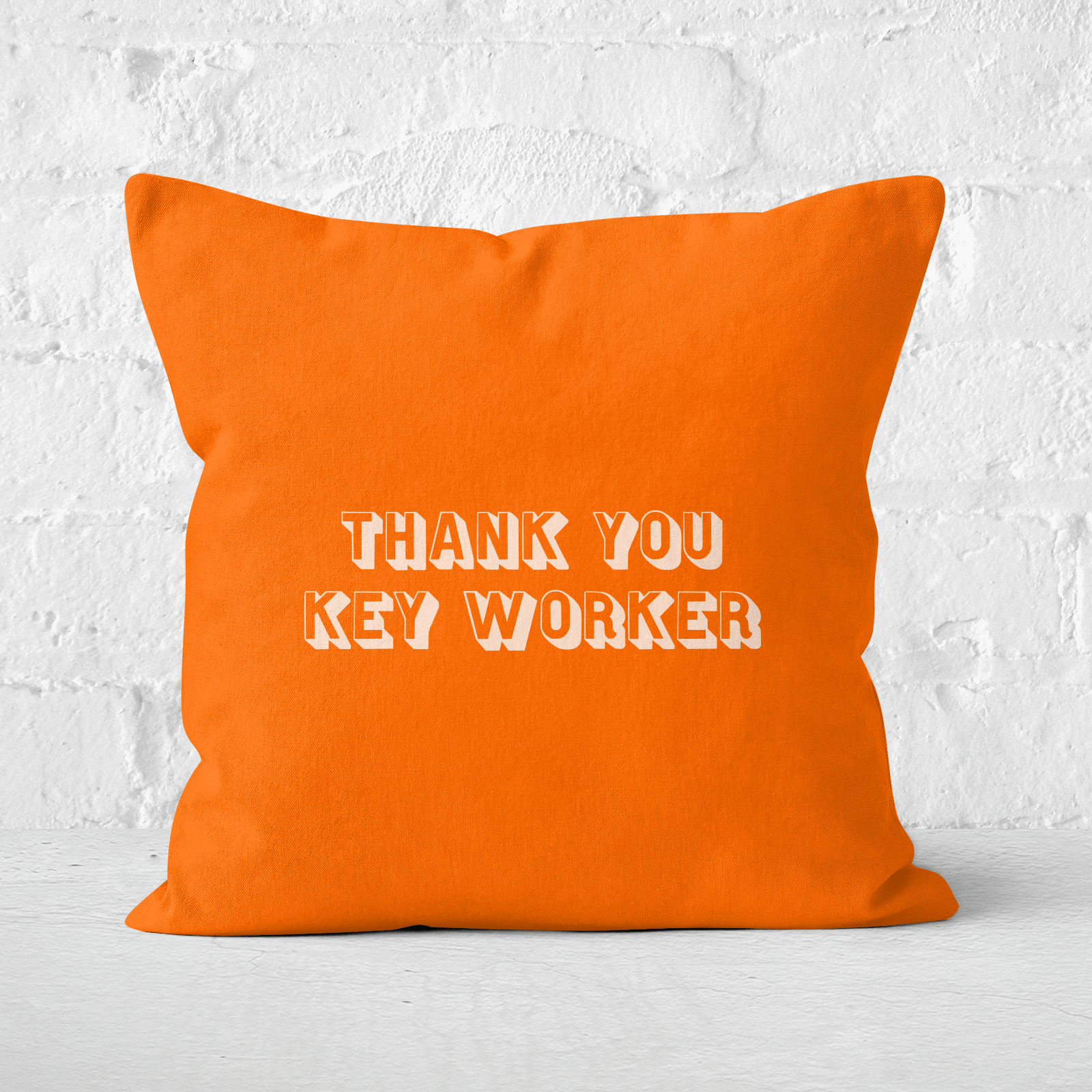 Thank You Key Worker Square Cushion - 60x60cm - Soft Touch