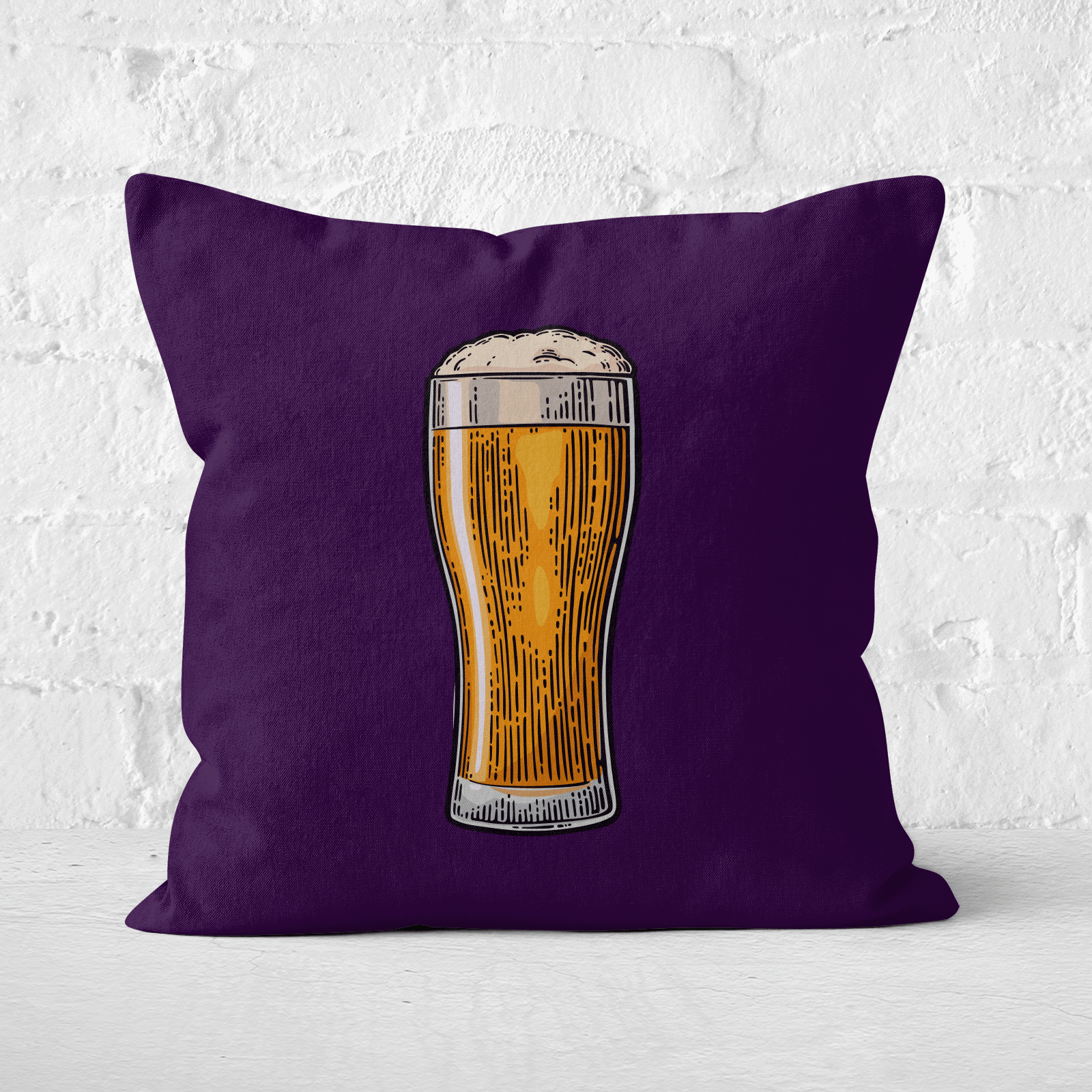 Beer Square Cushion - 60x60cm - Soft Touch