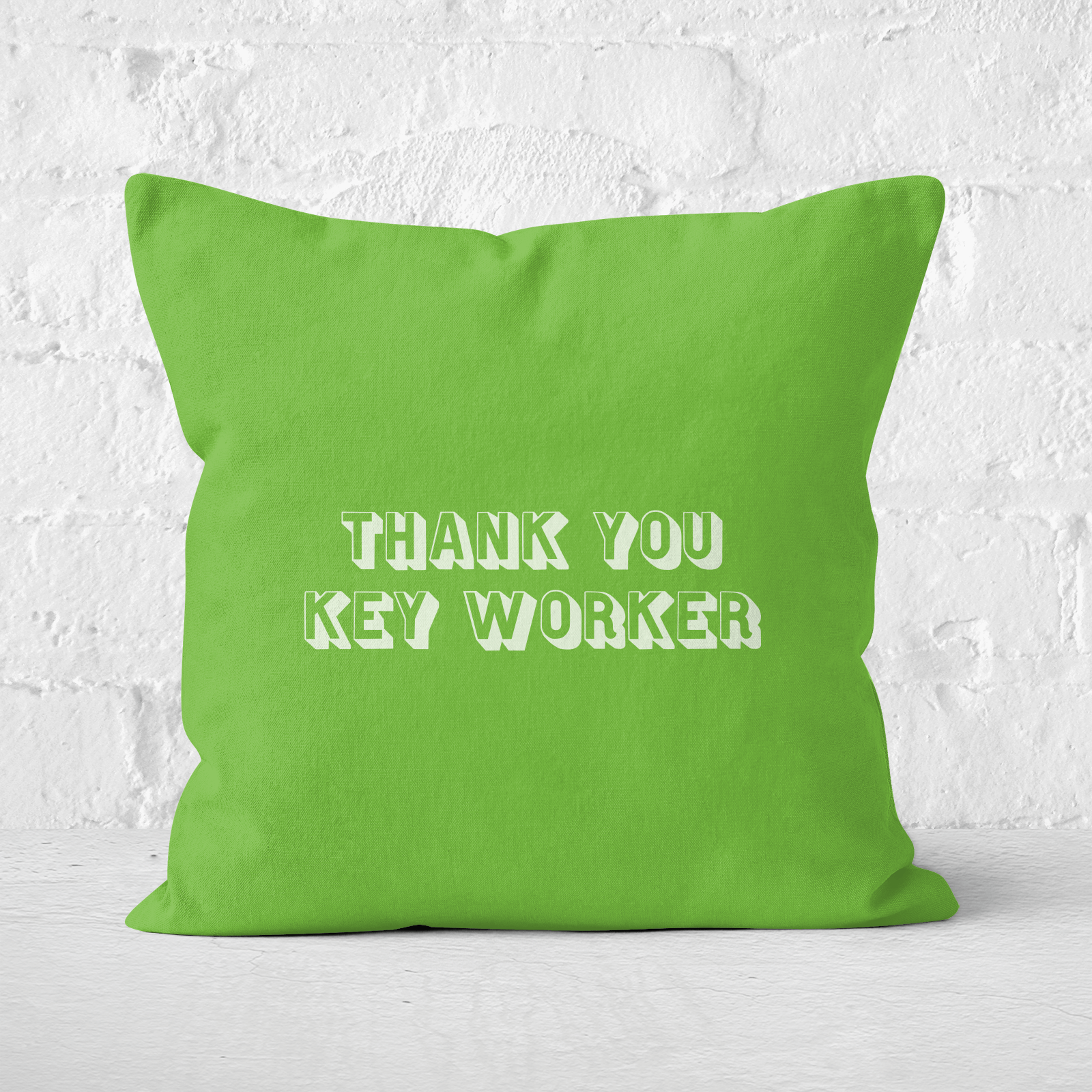 Thank You Key Worker Square Cushion - 60x60cm - Soft Touch