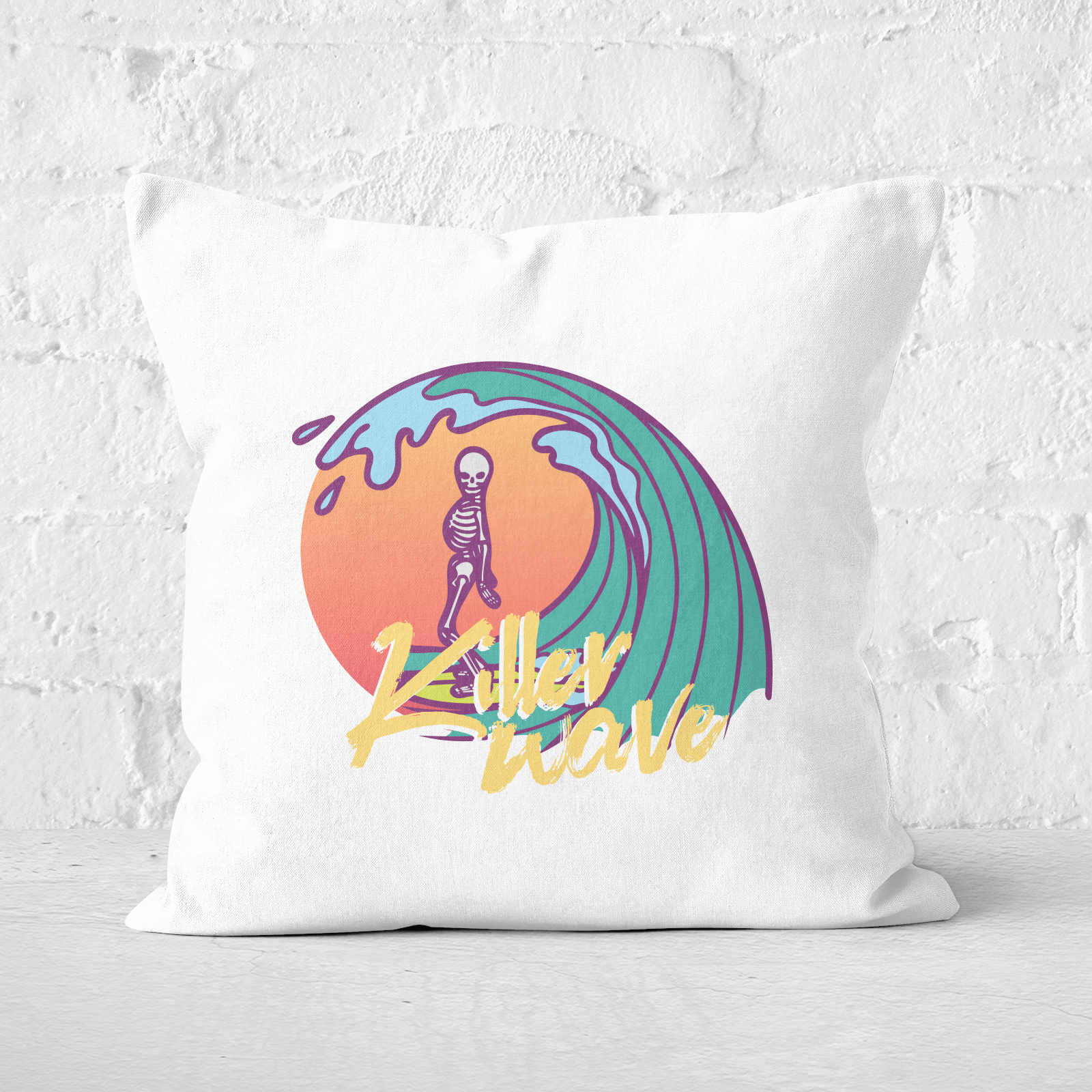 Killer Wave Dude Square Cushion - 60x60cm - Soft Touch