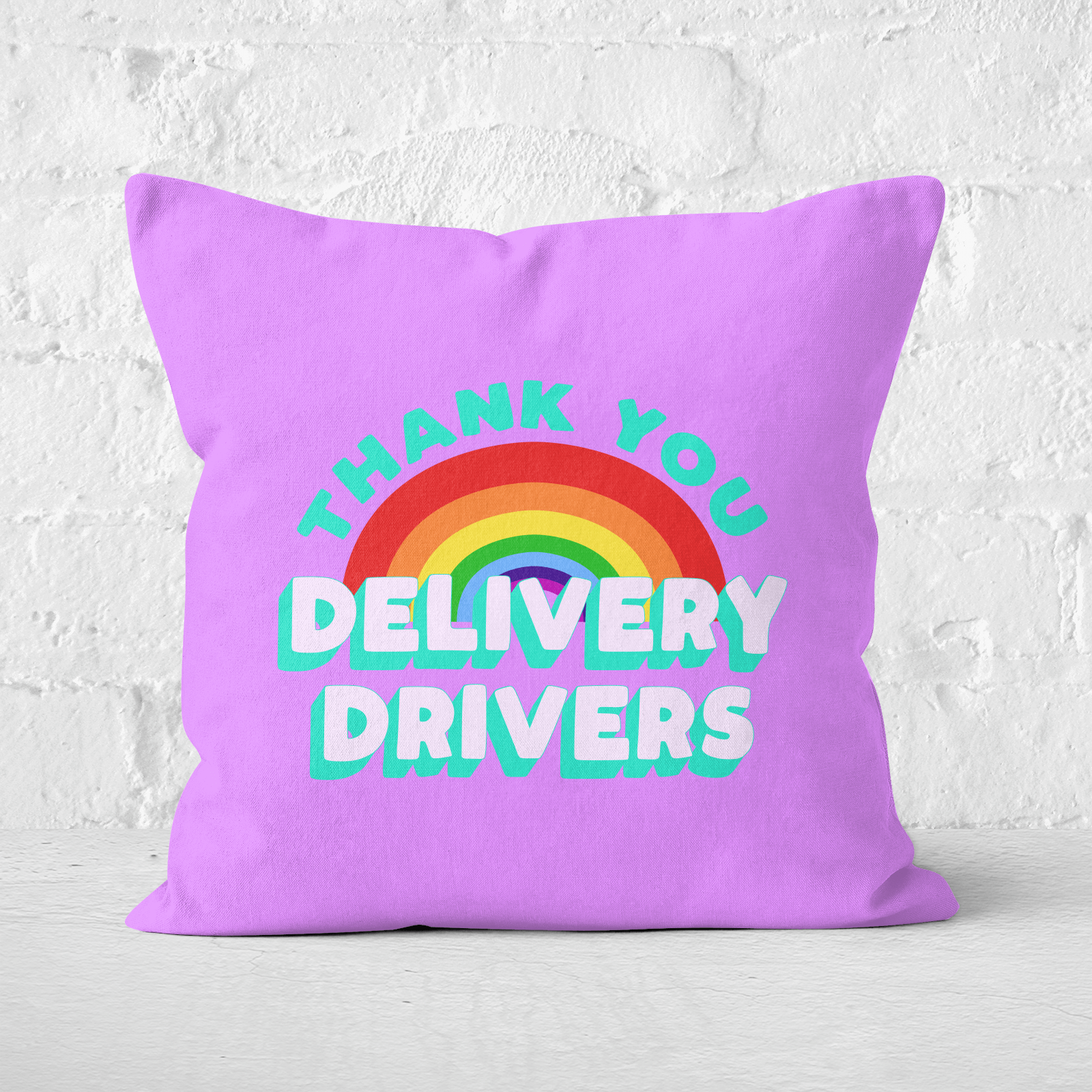 Thank You Delivery Drivers Square Cushion - 60x60cm - Soft Touch