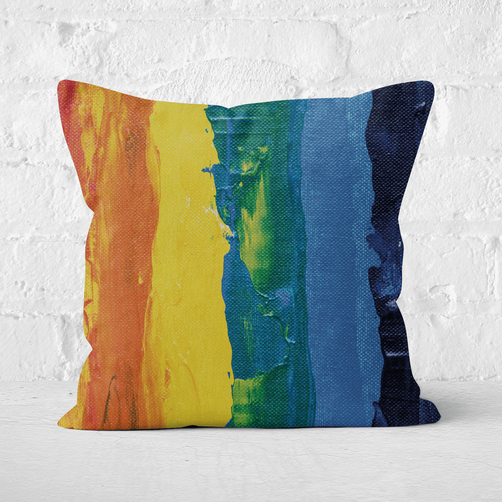 Acrylic Rainbow Square Cushion - 60x60cm - Soft Touch