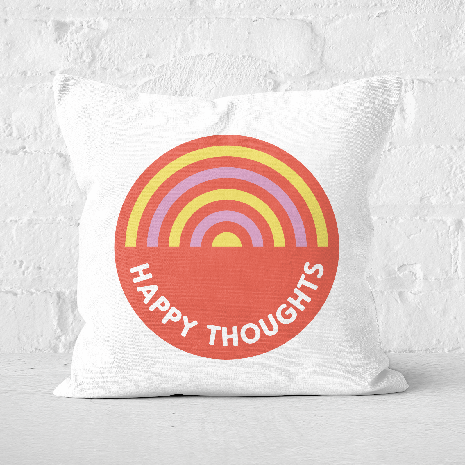 Happy Thoughts Square Cushion - 60x60cm - Soft Touch