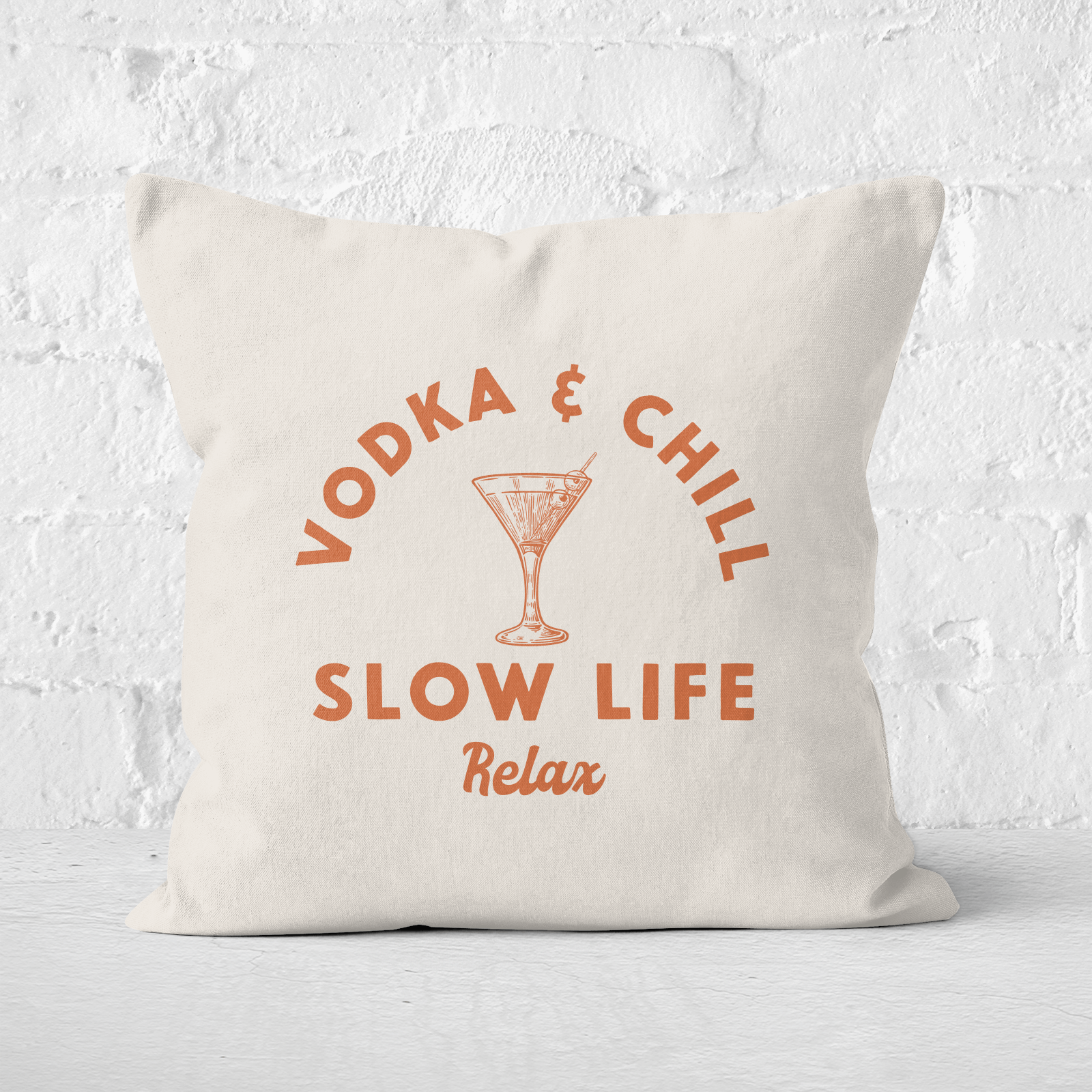 Vodka And Chill Square Cushion - 60x60cm - Soft Touch