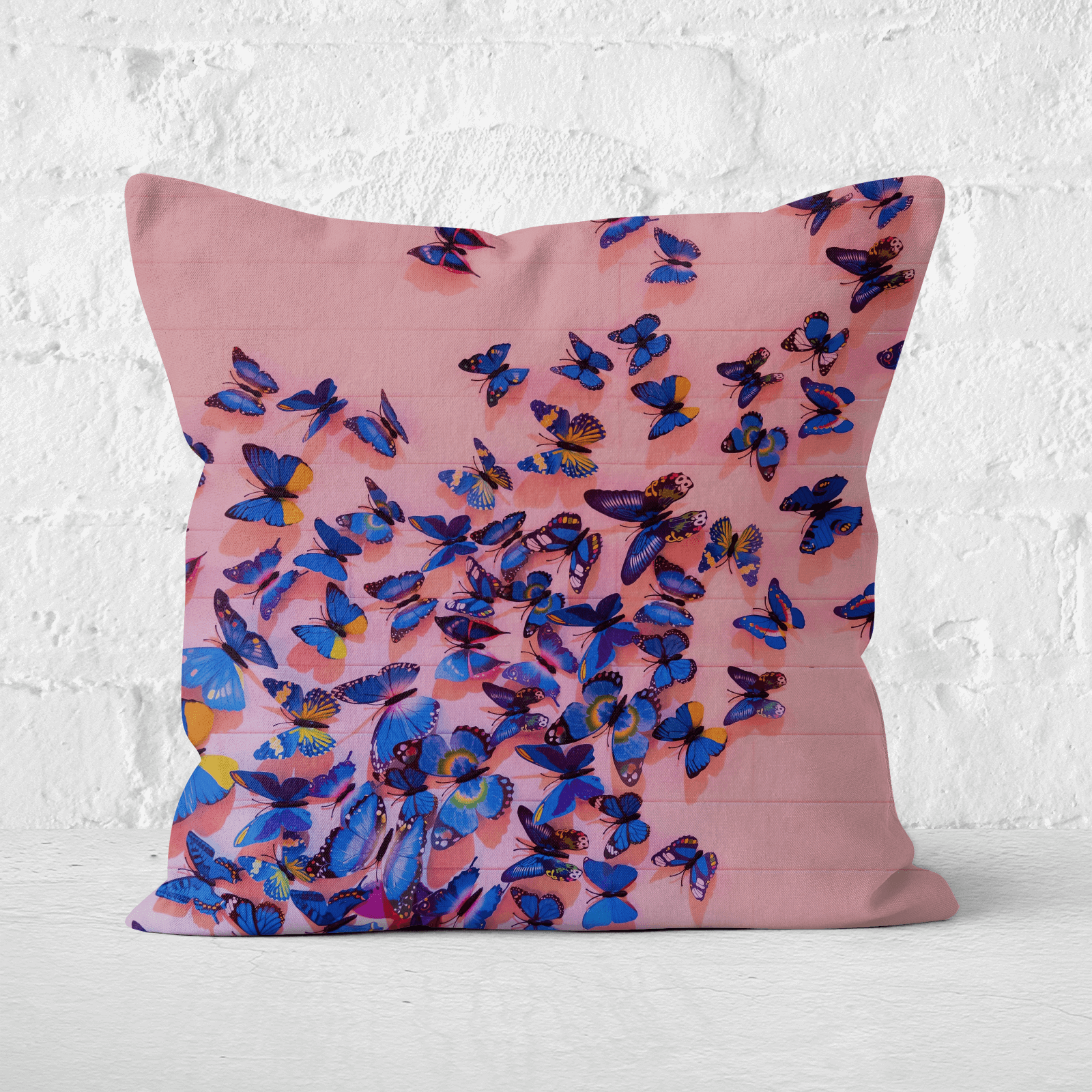 Girly Butterfly Crowd Square Cushion - 50x50cm - Soft Touch