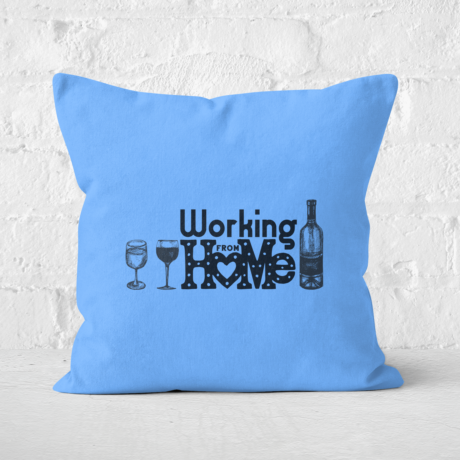 Working From Home Square Cushion - 60x60cm - Soft Touch